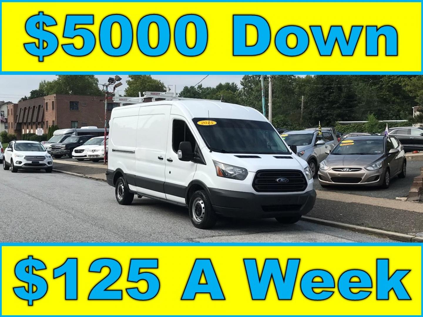 2015 White /Gray Ford Transit 150 Van Med. Roof 148-in. WB (1FTNE2CM7FK) with an 3.7L V6 DOHC 24V engine, 6-Speed Automatic transmission, located at 577 Chester Pike, Prospect Park, PA, 19076, (610) 237-1015, 39.886154, -75.302338 - 15 Ford Transit 150 Cargo Van: Medium Roof, ladder racks, bulkhead, new PA inspection, FLEET MAINTAINED! This vehicle comes inspected and has been given a bumper to bumper safety check. It is very clean, reliable, and well maintained. We offer a unique pay plan that is known for being the easiest - Photo#0