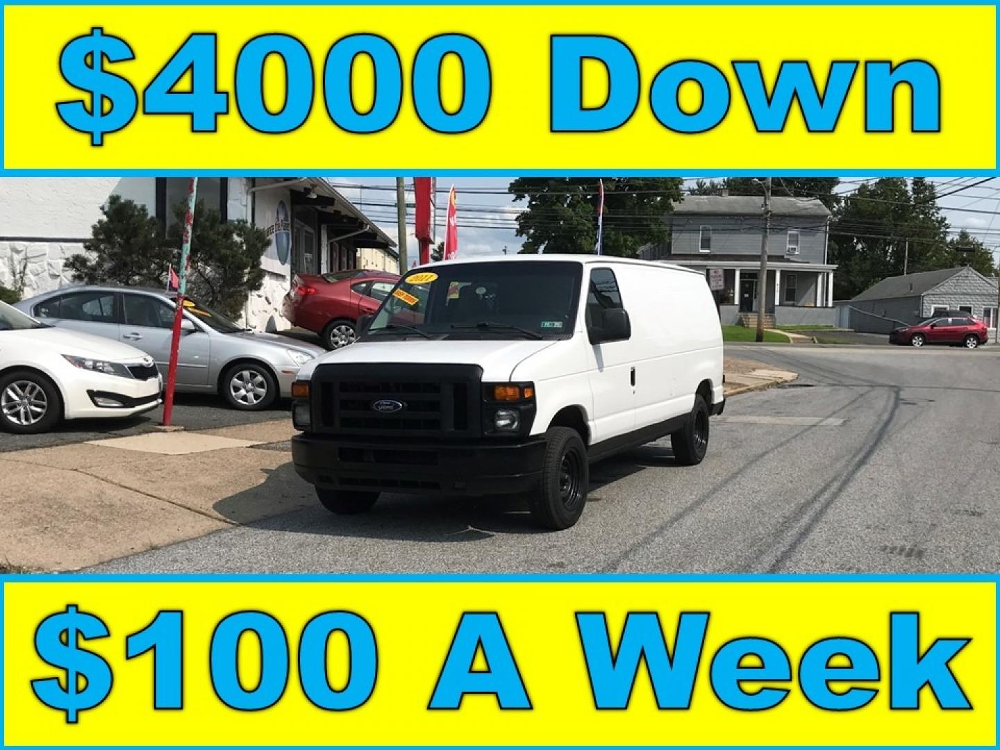 2011 White /Gray Ford E-Series Van E-150 (1FTNE1EW4BD) with an 4.6L V8 SOHC 16V engine, 4-Speed Automatic transmission, located at 577 Chester Pike, Prospect Park, PA, 19076, (610) 237-1015, 39.886154, -75.302338 - 11 Ford E150 Cargo Van: Shelving, 7/24 PA inspection, power locks and windows, runs EXCELLENT! This vehicle comes inspected and has been given a bumper to bumper safety check. It is very clean, reliable, and well maintained. We offer a unique pay plan that is known for being the easiest and faste - Photo#0