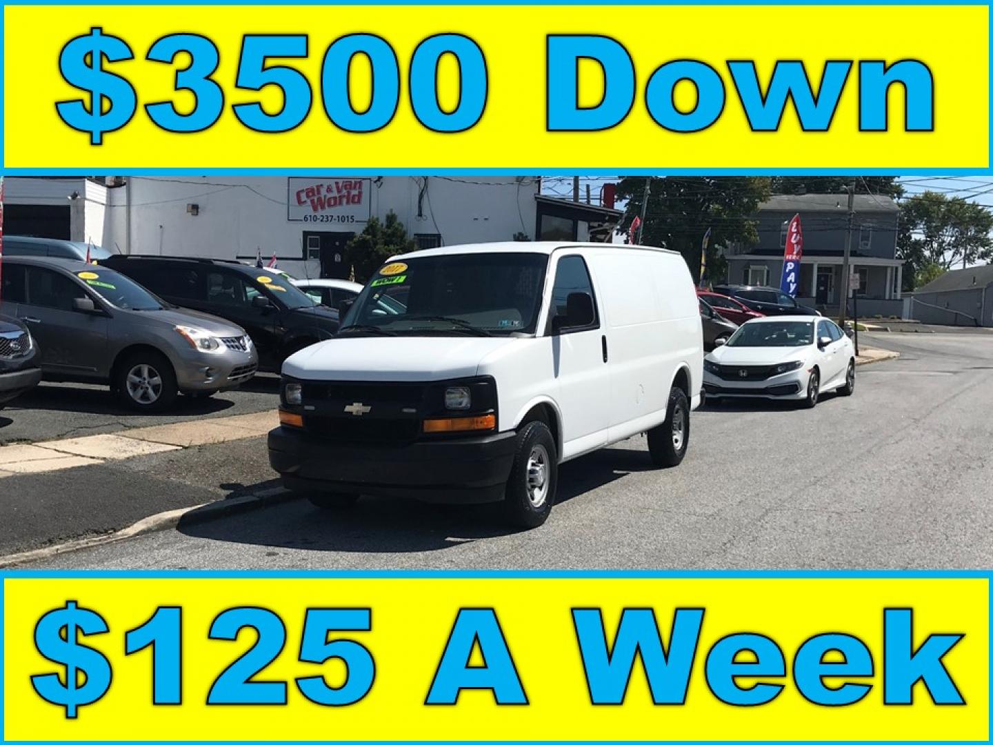 2017 White /Gray Chevrolet Express 2500 Cargo (1GCWGAFF2H1) with an 4.8L V8 FFV engine, 6A transmission, located at 577 Chester Pike, Prospect Park, PA, 19076, (610) 237-1015, 39.886154, -75.302338 - Photo#0