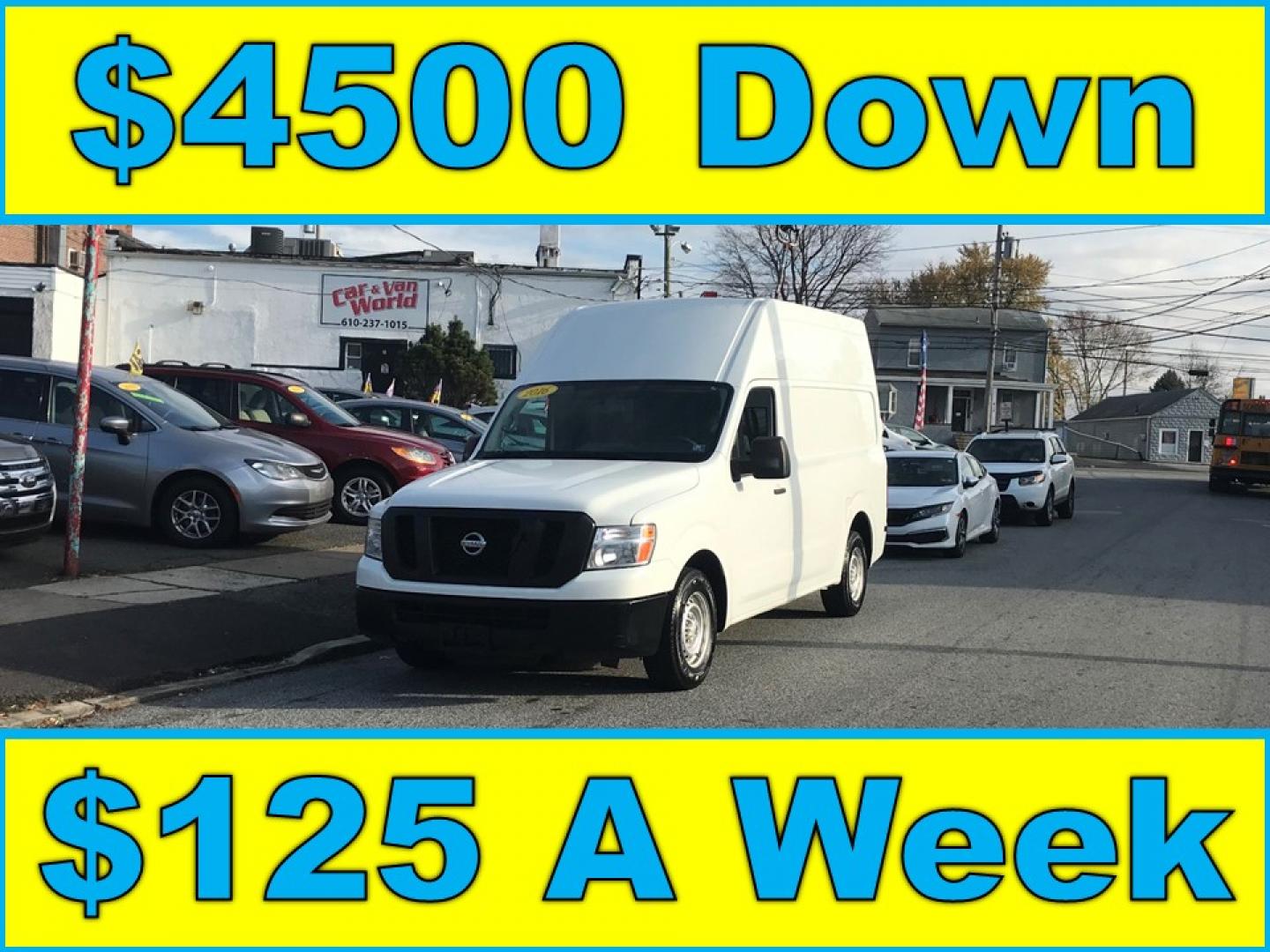 2016 White /Gray Nissan NV Cargo 2500 HD S V6 High Roof (1N6BF0LY3GN) with an 4.0L V6 engine, 5A transmission, located at 577 Chester Pike, Prospect Park, PA, 19076, (610) 237-1015, 39.886154, -75.302338 - 2016 Nissan NV 2500 HD: High roof, new PA inspection, SUPER clean, runs LIKE NEW! This vehicle comes inspected and has been given a bumper to bumper safety check. It is very clean, reliable, and well maintained. We offer a unique pay plan that is known for being the easiest and fastest financing - Photo#0