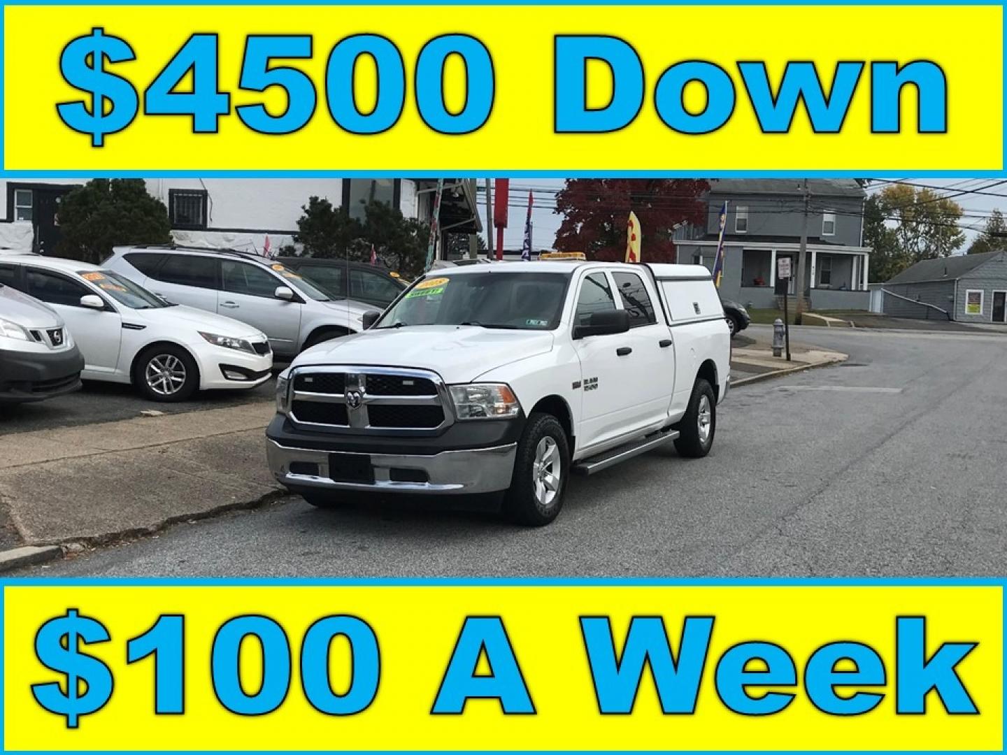 2018 White /Gray RAM 1500 Tradesman Crew Cab LWB 4WD (1C6RR7ST5JS) with an 5.7L V8 OHV 16V engine, 8A transmission, located at 577 Chester Pike, Prospect Park, PA, 19076, (610) 237-1015, 39.886154, -75.302338 - Photo#0