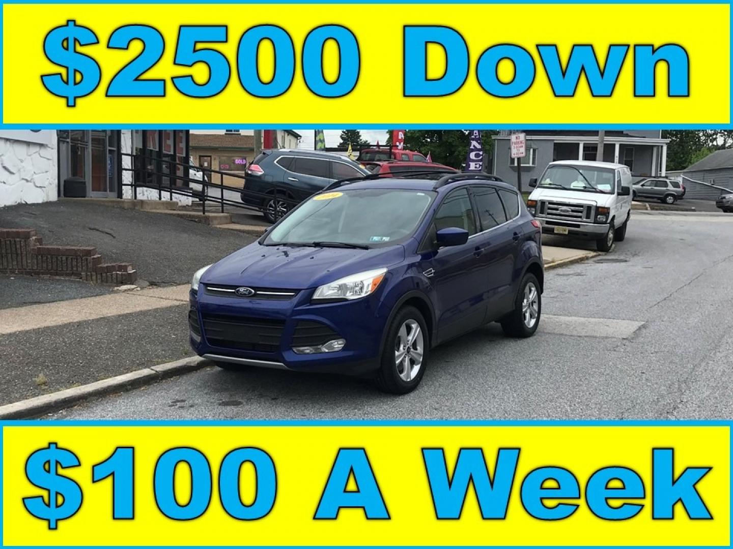 2014 Blue /Gray Ford Escape SE (1FMCU9G94EU) with an 2.0 V4 engine, Automatic transmission, located at 577 Chester Pike, Prospect Park, PA, 19076, (610) 237-1015, 39.886154, -75.302338 - Photo#0