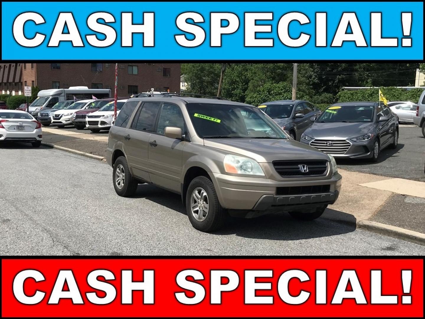 2003 Gold /Tan Honda Pilot EXL (2HKYF18553H) with an 3.5 V6 engine, Automatic transmission, located at 577 Chester Pike, Prospect Park, PA, 19076, (610) 237-1015, 39.886154, -75.302338 - Photo#0