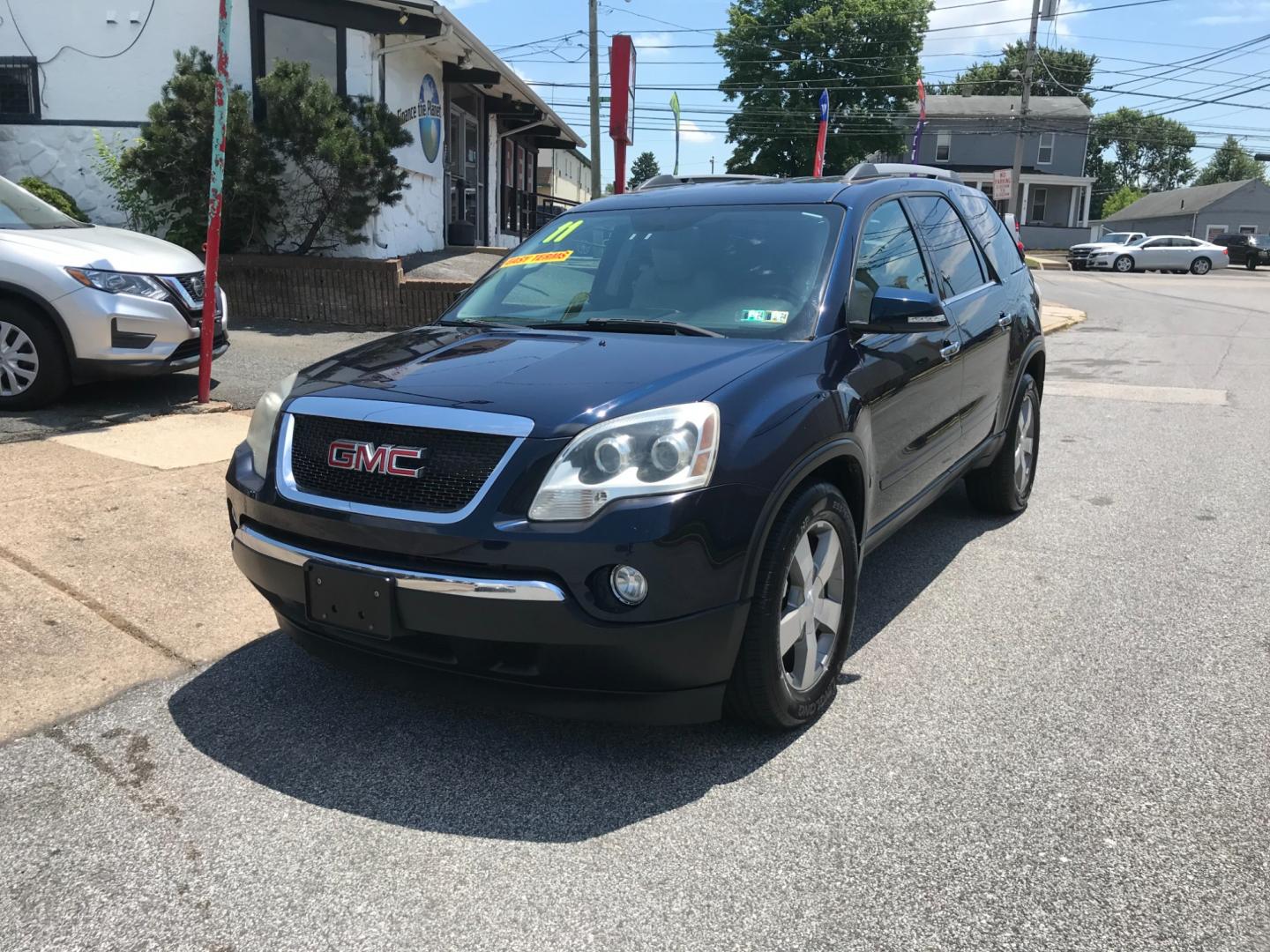 2011 Blue /Gray GMC Acadia SLT (1GKKVRED8BJ) with an 3.6 v6 engine, Automatic transmission, located at 577 Chester Pike, Prospect Park, PA, 19076, (610) 237-1015, 39.886154, -75.302338 - Photo#2