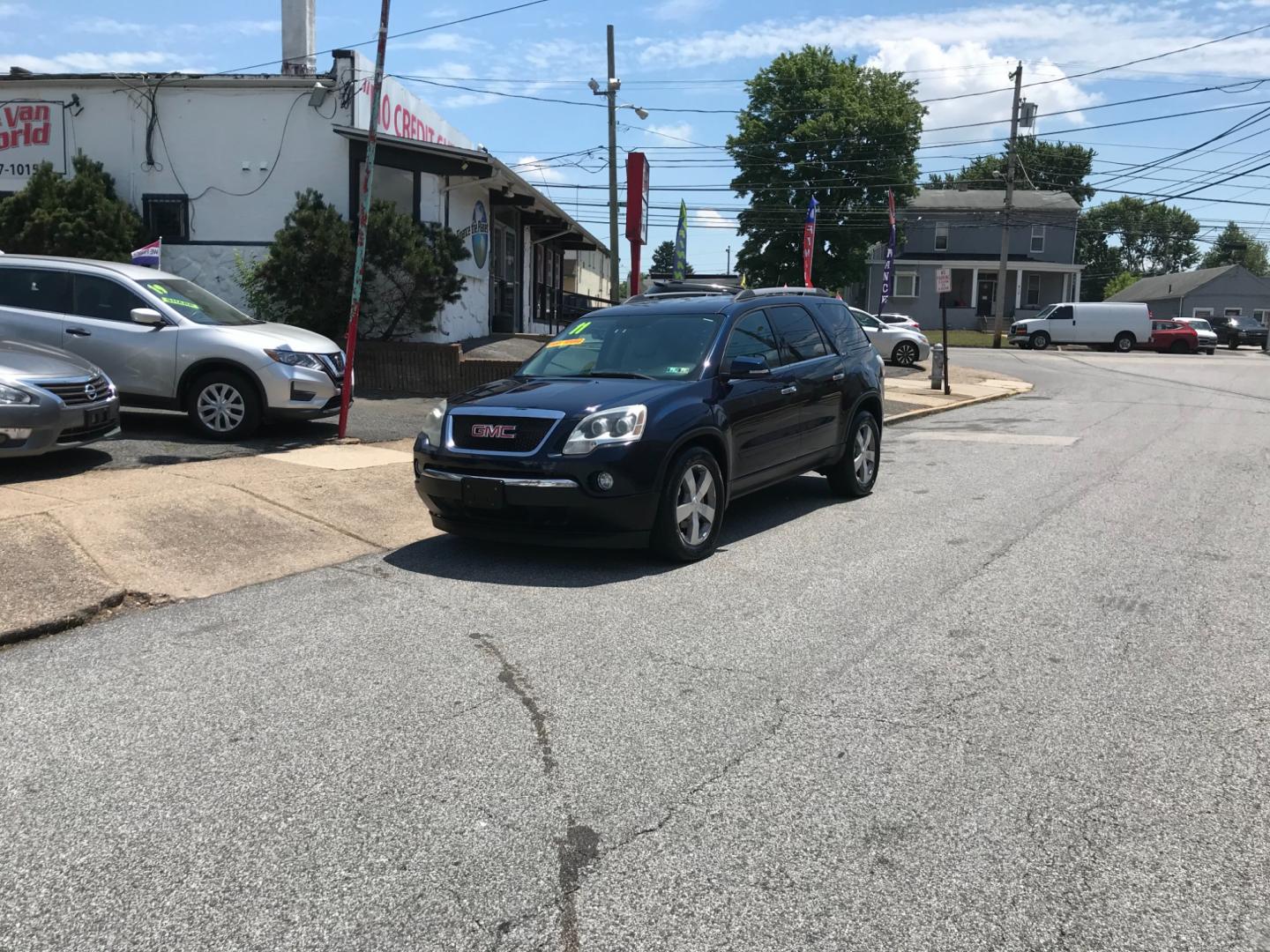 2011 Blue /Gray GMC Acadia SLT (1GKKVRED8BJ) with an 3.6 v6 engine, Automatic transmission, located at 577 Chester Pike, Prospect Park, PA, 19076, (610) 237-1015, 39.886154, -75.302338 - 2011 GMC Acadia SLT: Only 112k miles, 3rd row seating, AWD, SUPER CLEAN, runs LIKE NEW! This vehicle comes inspected and has been given a bumper to bumper safety check. It is very clean, reliable, and well maintained. We offer a unique pay plan that is known for being the easiest and fastest fina - Photo#1