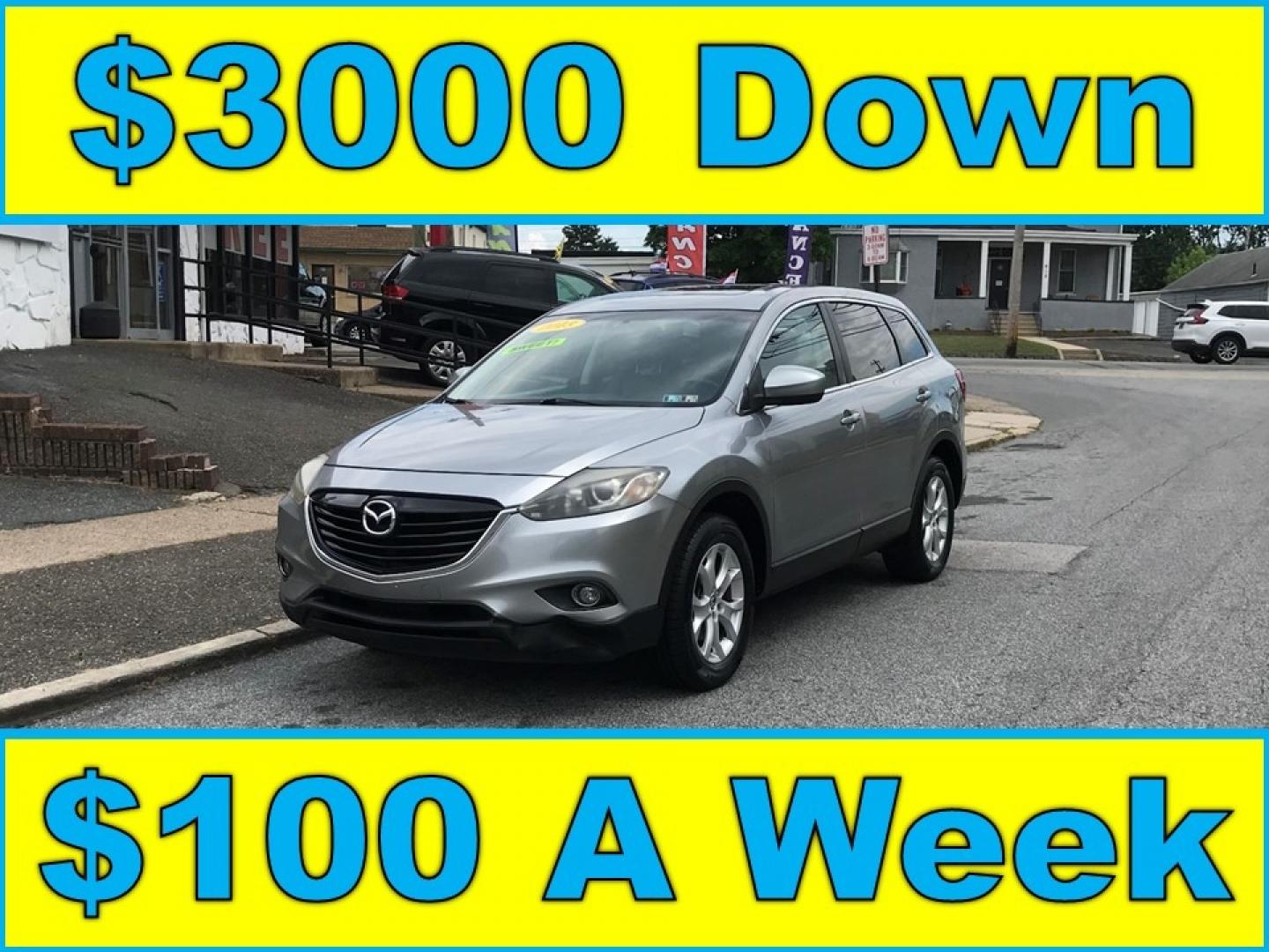 2013 Silver /Black Mazda CX-9 Touring (JM3TB3CV6D0) with an 3.7 V6 engine, Automatic transmission, located at 577 Chester Pike, Prospect Park, PA, 19076, (610) 237-1015, 39.886154, -75.302338 - 2013 Mazda CX-9: Only 133k miles, 3rd row seating, AWD, backup camera, sunroof, runs LIKE NEW! This vehicle comes inspected and has been given a bumper to bumper safety check. It is very clean, reliable, and well maintained. We offer a unique pay plan that is known for being the easiest and faste - Photo#0