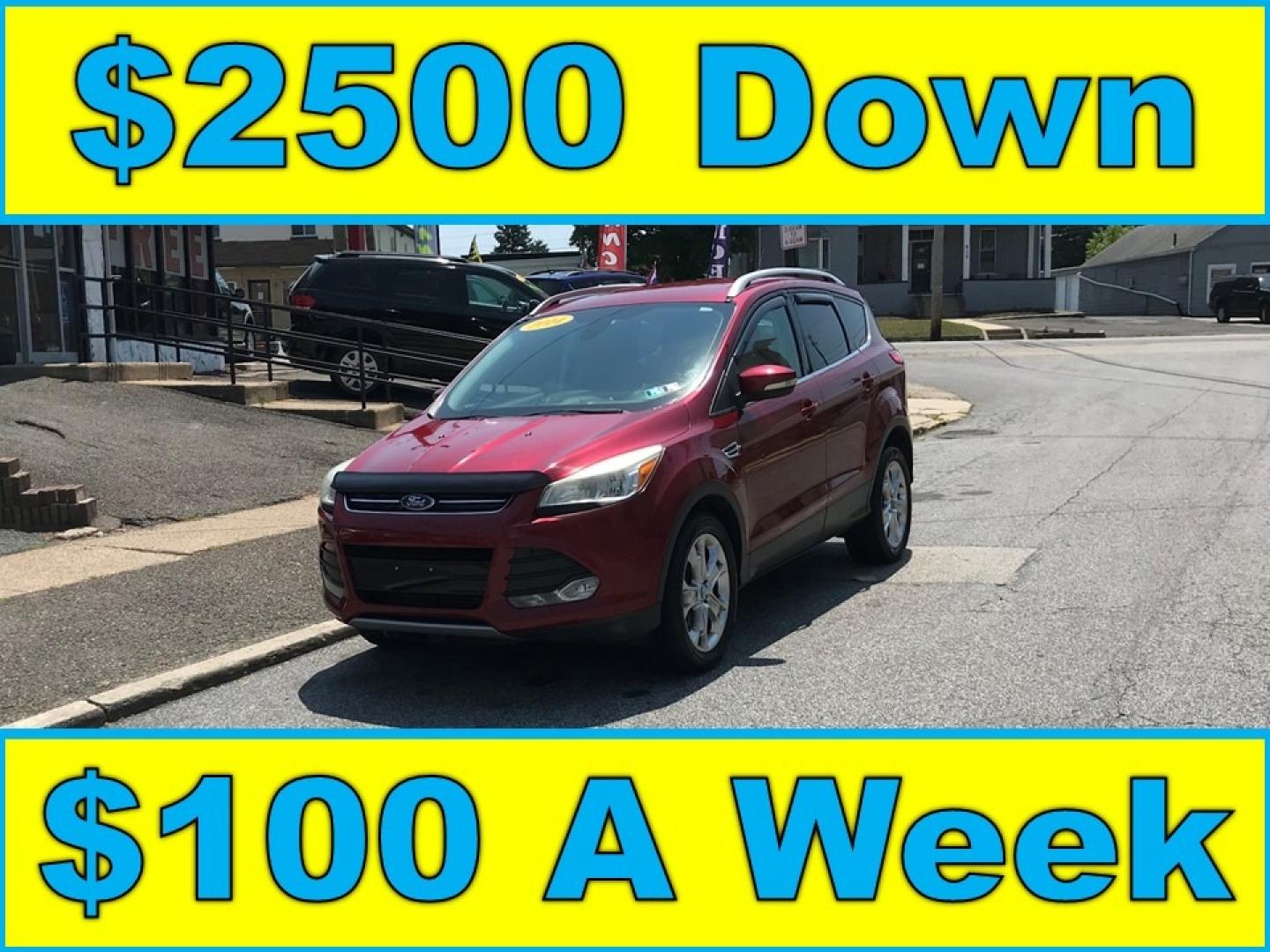 2014 Red /Gray Ford Escape Titanium (1FMCU9J99EU) with an 2.0 V4 engine, Automatic transmission, located at 577 Chester Pike, Prospect Park, PA, 19076, (610) 237-1015, 39.886154, -75.302338 - 2014 Ford Escape Titanium: 4x4, backup camera, new PA inspection, great on gas, SUPER CLEAN, runs LIKE NEW! This vehicle comes inspected and has been given a bumper to bumper safety check. It is very clean, reliable, and well maintained. We offer a unique pay plan that is known for being the easi - Photo#0