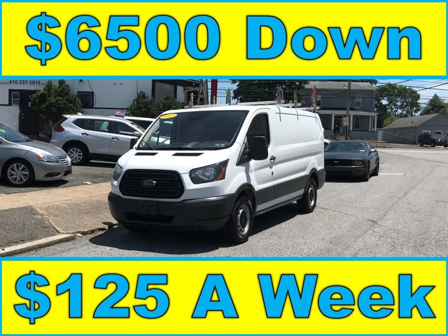 2017 White /Gray Ford Transit 150 (1FTYE1ZM2HK) with an 3.7 V6 engine, Automatic transmission, located at 577 Chester Pike, Prospect Park, PA, 19076, (610) 237-1015, 39.886154, -75.302338 - 2017 Ford Transit 150 Low Roof: Ladder racks, multiple pieces of shelving, backup camera, no side or rear windows, backup camera, new PA inspection, FLEET MAINTAINED! This vehicle comes inspected and has been given a bumper to bumper safety check. It is very clean, reliable, and well maintained. - Photo#0