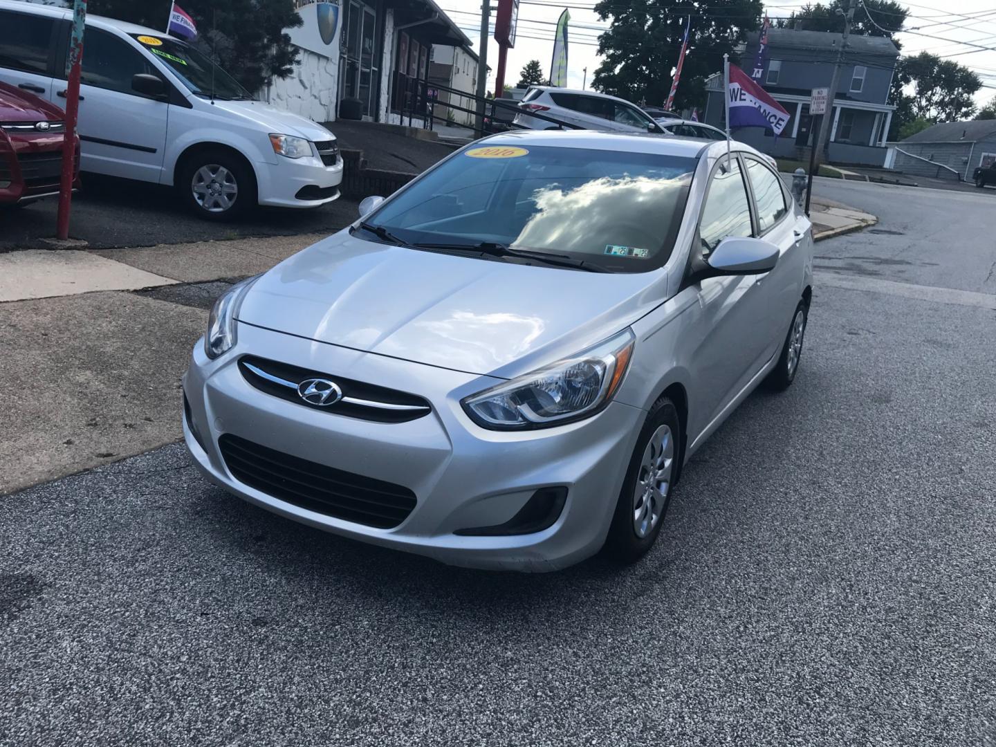 2016 Silver /Gray Hyundai Accent SE (KMHCT4AE2GU) with an 1.6 V4 engine, Automatic transmission, located at 577 Chester Pike, Prospect Park, PA, 19076, (610) 237-1015, 39.886154, -75.302338 - Photo#2