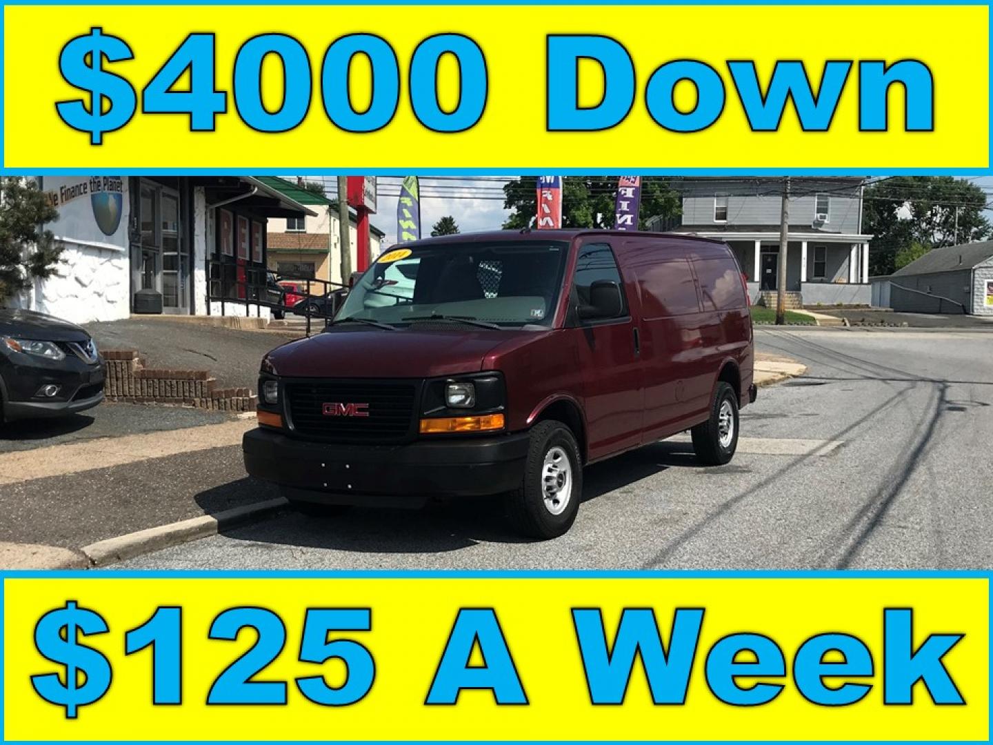 2014 Maroon /Gray GMC Savana 3500 (1GTZ7TCA0E1) with an 4.8 V8 engine, Automatic transmission, located at 577 Chester Pike, Prospect Park, PA, 19076, (610) 237-1015, 39.886154, -75.302338 - Photo#0