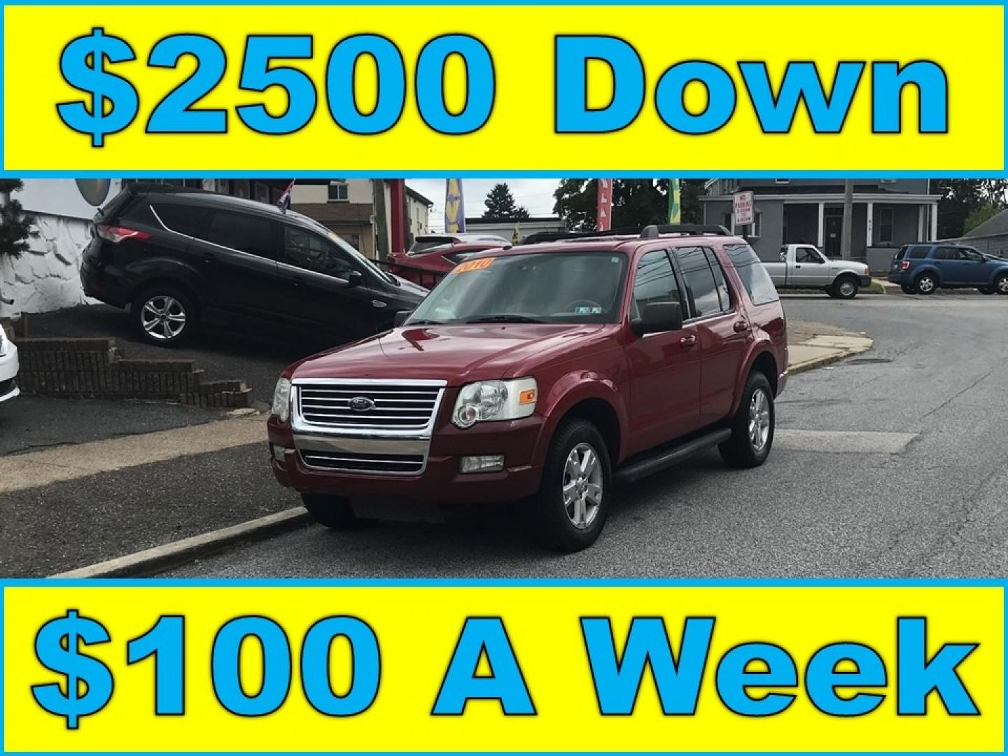 2010 Red /Tan Ford Explorer XLT (1FMEU7DE1AU) with an 4.0 engine, Automatic transmission, located at 577 Chester Pike, Prospect Park, PA, 19076, (610) 237-1015, 39.886154, -75.302338 - Photo#0