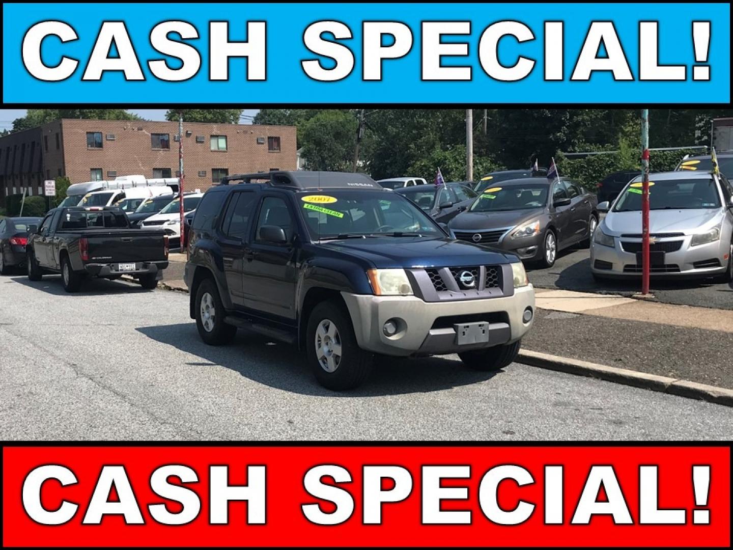 2007 Blue /Gray Nissan Xterra S (5N1AN08W67C) , Automatic transmission, located at 577 Chester Pike, Prospect Park, PA, 19076, (610) 237-1015, 39.886154, -75.302338 - Photo#0