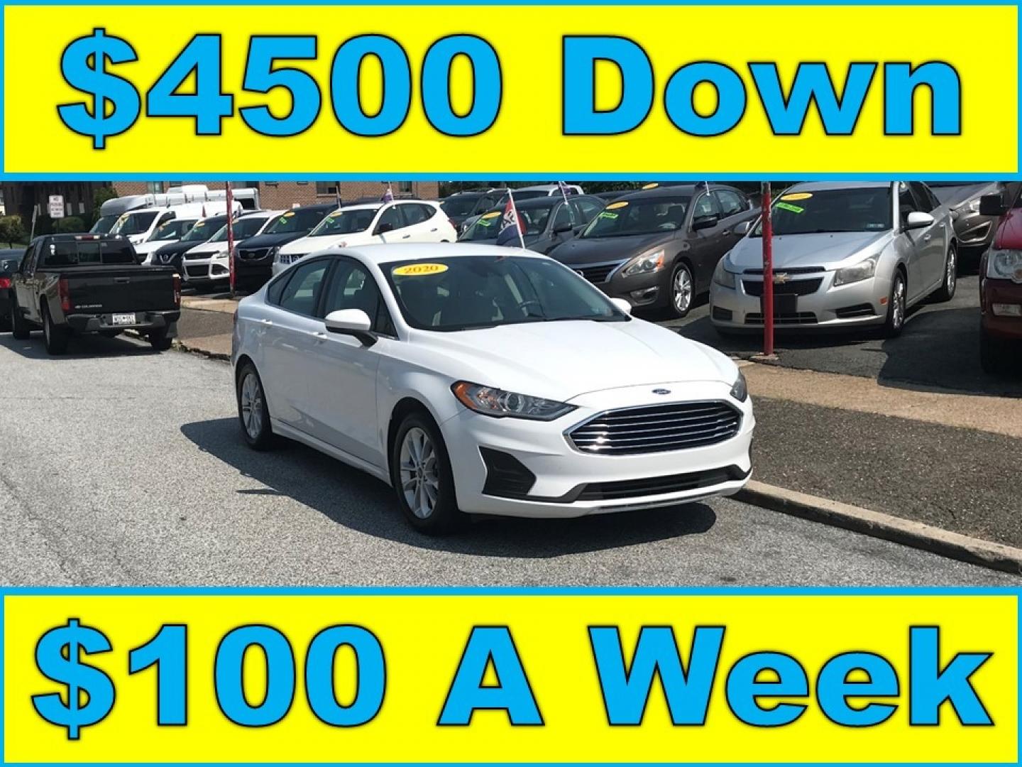 2020 White /Beige Ford Fusion SE (3FA6P0HD6LR) , Automatic transmission, located at 577 Chester Pike, Prospect Park, PA, 19076, (610) 237-1015, 39.886154, -75.302338 - Photo#0