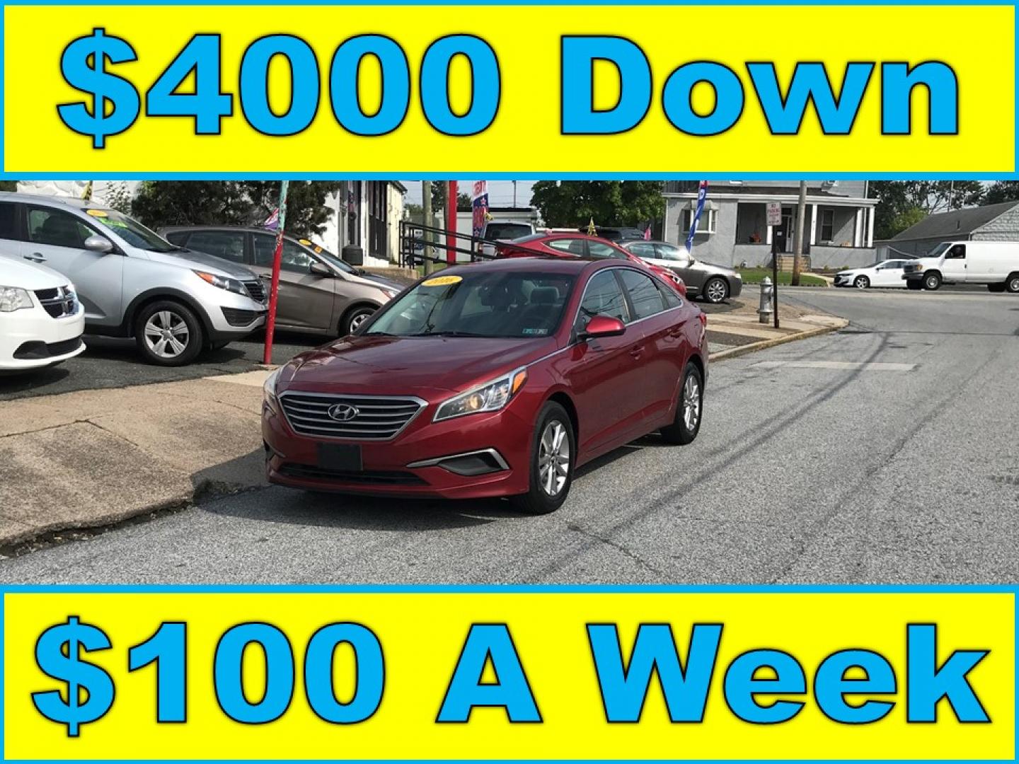 2016 Red /Tan Hyundai Sonata SE (5NPE24AF0GH) with an 2.4L L4 DOHC 16V engine, 7A transmission, located at 577 Chester Pike, Prospect Park, PA, 19076, (610) 237-1015, 39.886154, -75.302338 - 2016 Hyundai Sonata SE: Only 98k miles, backup camera, new PA inspection, aux port, SUPER CLEAN, runs LIKE NEW! This vehicle comes inspected and has been given a bumper to bumper safety check. It is very clean, reliable, and well maintained. We offer a unique pay plan that is known for being the - Photo#0