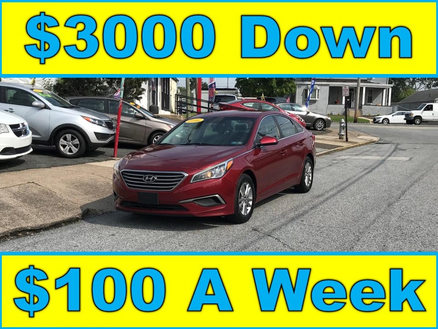 2016 Red /Tan Hyundai Sonata SE (5NPE24AF0GH) with an 2.4L L4 DOHC 16V engine, 7A transmission, located at 577 Chester Pike, Prospect Park, PA, 19076, (610) 237-1015, 39.886154, -75.302338 - 2016 Hyundai Sonata SE: Only 98k miles, backup camera, new PA inspection, aux port, SUPER CLEAN, runs LIKE NEW! This vehicle comes inspected and has been given a bumper to bumper safety check. It is very clean, reliable, and well maintained. We offer a unique pay plan that is known for being the - Photo#0