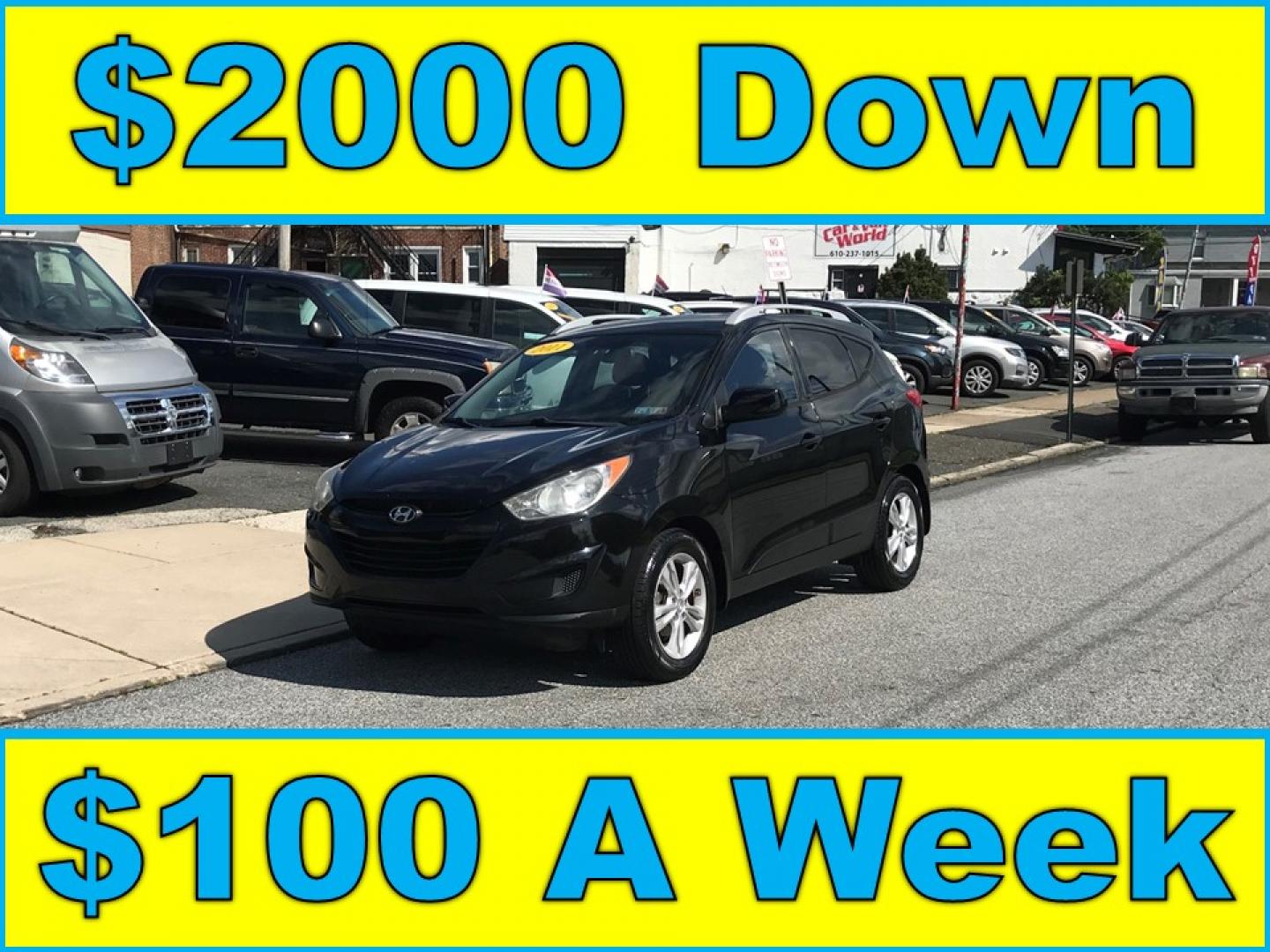 2011 Black /Black Hyundai Tucson GLS (KM8JU3AC9BU) with an 2.4L L4 DOHC 16V engine, 6-Speed Automatic transmission, located at 577 Chester Pike, Prospect Park, PA, 19076, (610) 237-1015, 39.886154, -75.302338 - 2011 Hyundai Tucson GLS: Great on gas, new PA inspection, SUPER CLEAN, runs LIKE NEW! This vehicle comes inspected and has been given a bumper to bumper safety check. It is very clean, reliable, and well maintained. We offer a unique pay plan that is known for being the easiest and fastest financ - Photo#0