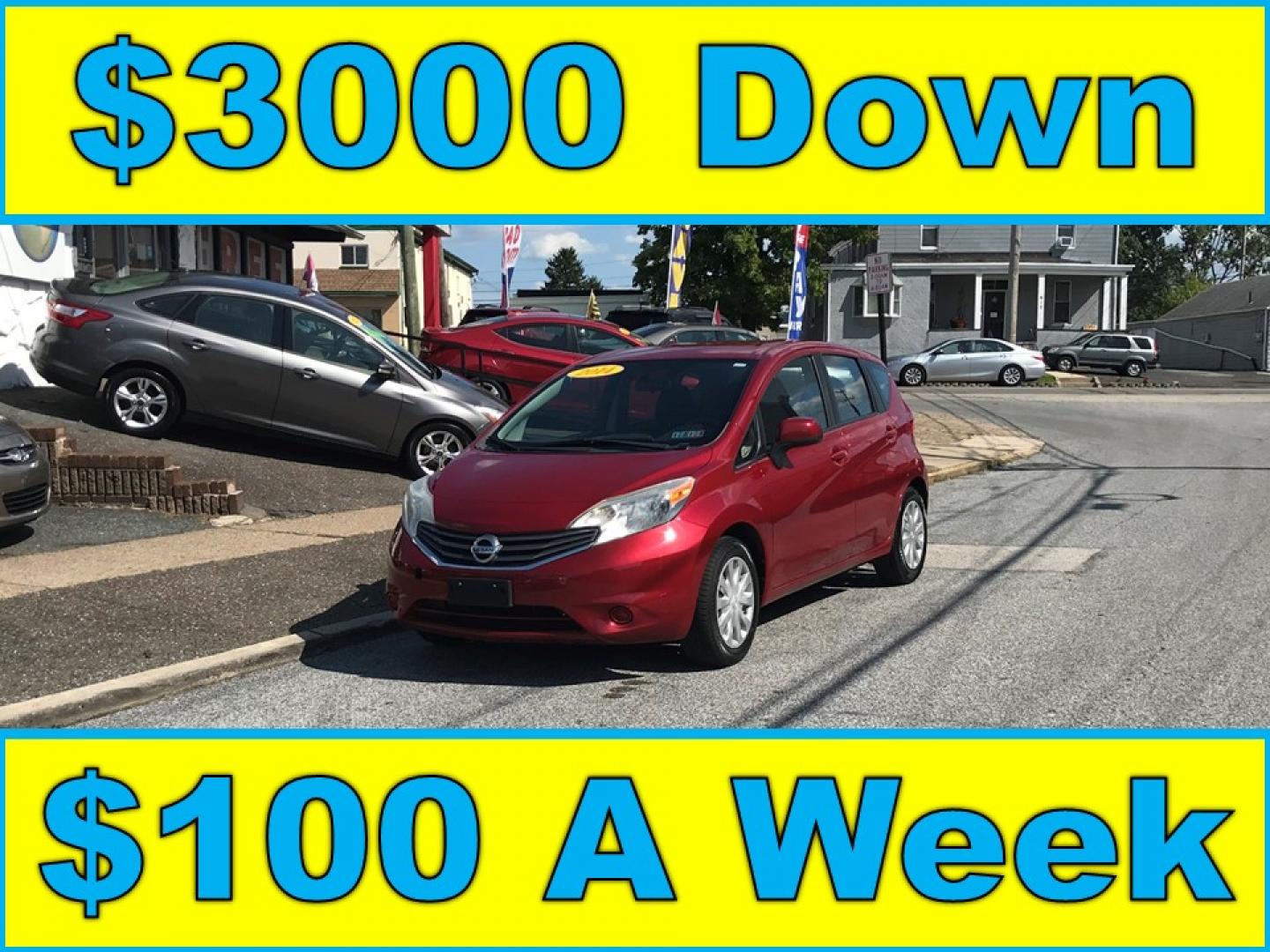 2014 Red /Gray Nissan Versa Note S (3N1CE2CP5EL) with an 1.6L L4 DOHC 16V engine, Automatic transmission, located at 577 Chester Pike, Prospect Park, PA, 19076, (610) 237-1015, 39.886154, -75.302338 - Photo#0