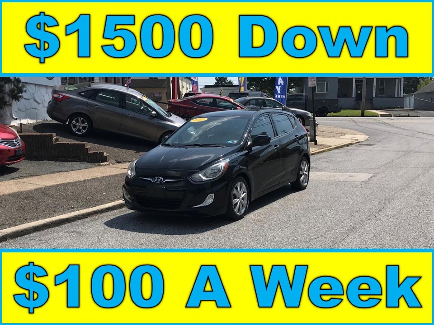 2012 Black /Gray Hyundai Accent GS 5-Door (KMHCU5AE5CU) with an 1.6L L4 DOHC 16V engine, Automatic transmission, located at 577 Chester Pike, Prospect Park, PA, 19076, (610) 237-1015, 39.886154, -75.302338 - 2012 Hyundai Accent Hatchback: Only 136k miles, great on gas, aux port, new PA inspection, RUNS LIKE NEW! This vehicle comes inspected and has been given a bumper to bumper safety check. It is very clean, reliable, and well maintained. We offer a unique pay plan that is known for being the easies - Photo#0