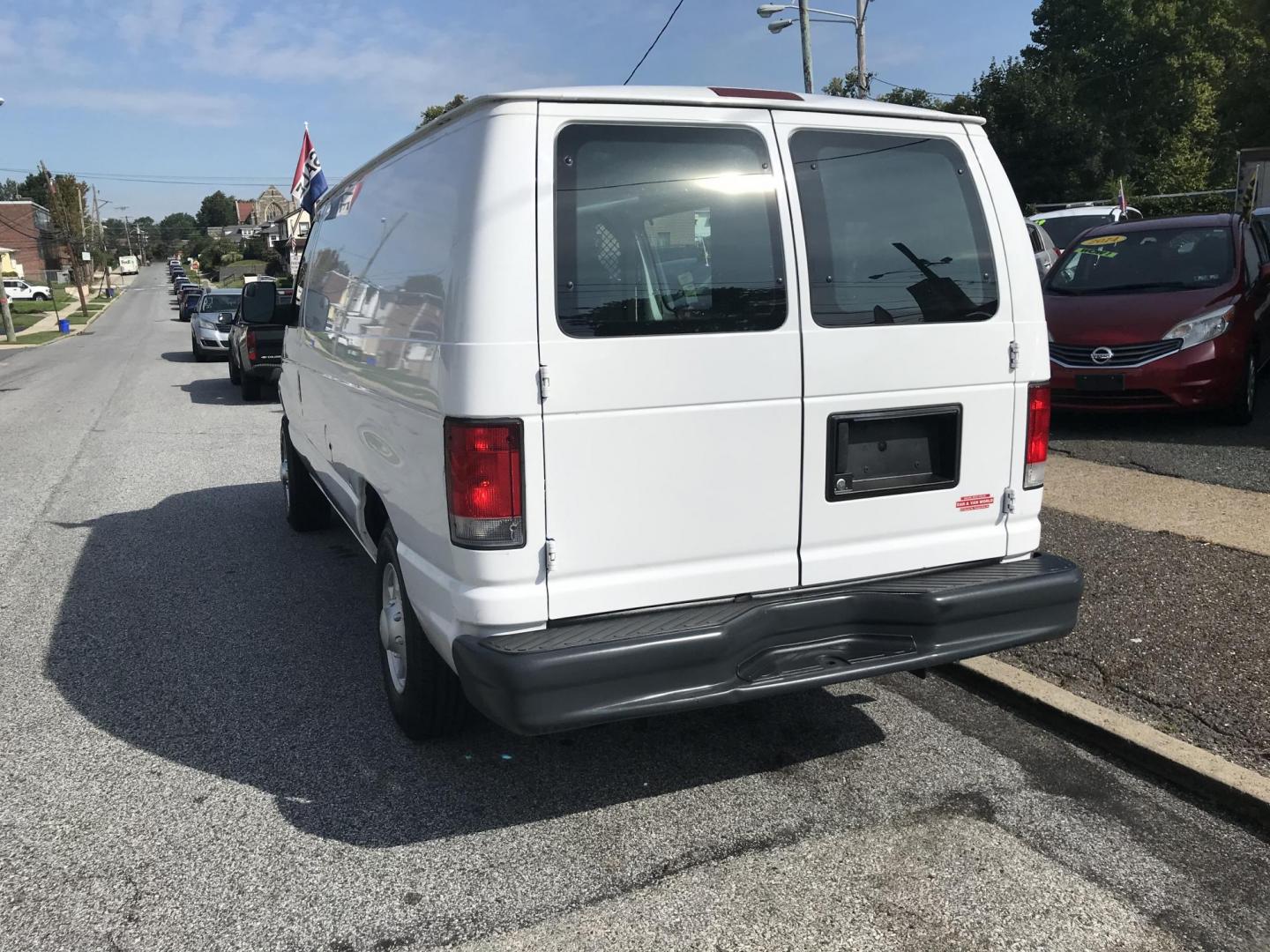 2014 White /Gray Ford Econoline E150 E-150 (1FTNE1EW5ED) with an 4.6L V8 SOHC 16V engine, 4-Speed Automatic transmission, located at 577 Chester Pike, Prospect Park, PA, 19076, (610) 237-1015, 39.886154, -75.302338 - 2014 Ford Econoline E150 Cargo Van: Only 120k miles, has shelving, power inverter, new PA inspection, runs LIKE NEW! This vehicle comes inspected and has been given a bumper to bumper safety check. It is very clean, reliable, and well maintained. We offer a unique pay plan that is known for being - Photo#7