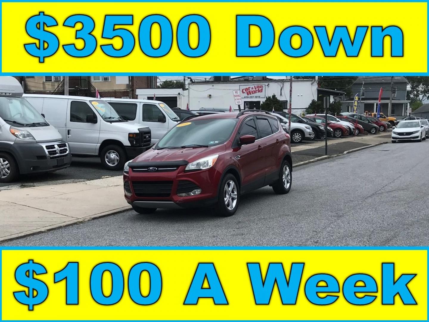 2016 Red /Gray Ford Escape SE 4WD (1FMCU9GX4GU) with an 1.6L L4 DOHC 16V engine, 6-Speed Automatic transmission, located at 577 Chester Pike, Prospect Park, PA, 19076, (610) 237-1015, 39.886154, -75.302338 - Photo#0