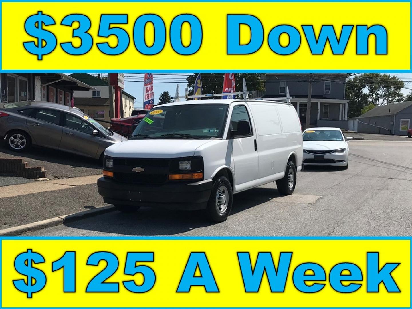 2017 White /Gray Chevrolet Express 2500 Cargo (1GCWGAFF7H1) with an 4.8L V8 FFV engine, 6A transmission, located at 577 Chester Pike, Prospect Park, PA, 19076, (610) 237-1015, 39.886154, -75.302338 - Photo#0