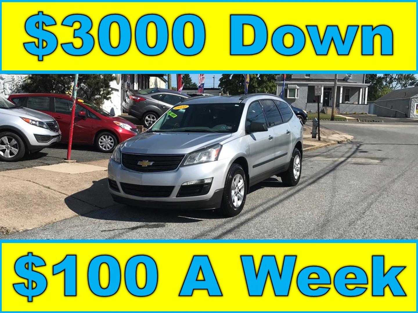 2014 Silver /Gray Chevrolet Traverse LS FWD w/PDC (1GNKRFED8EJ) with an 3.6L V6 DOHC 24V engine, 6-Speed Automatic transmission, located at 577 Chester Pike, Prospect Park, PA, 19076, (610) 237-1015, 39.886154, -75.302338 - Photo#0