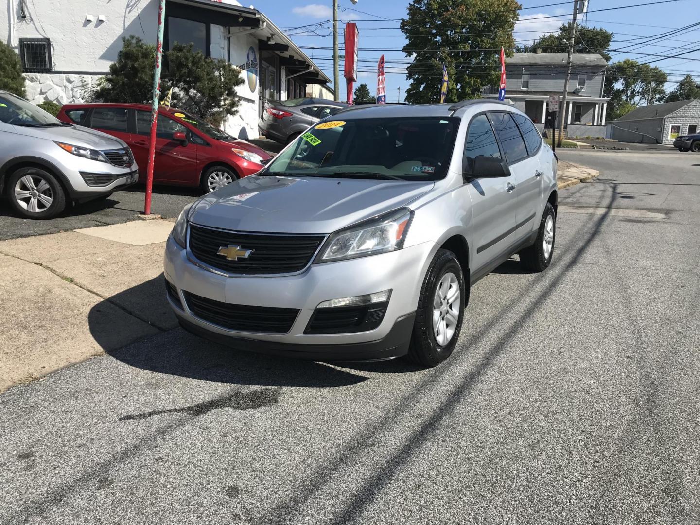 2014 Silver /Gray Chevrolet Traverse LS FWD w/PDC (1GNKRFED8EJ) with an 3.6L V6 DOHC 24V engine, 6-Speed Automatic transmission, located at 577 Chester Pike, Prospect Park, PA, 19076, (610) 237-1015, 39.886154, -75.302338 - Photo#1