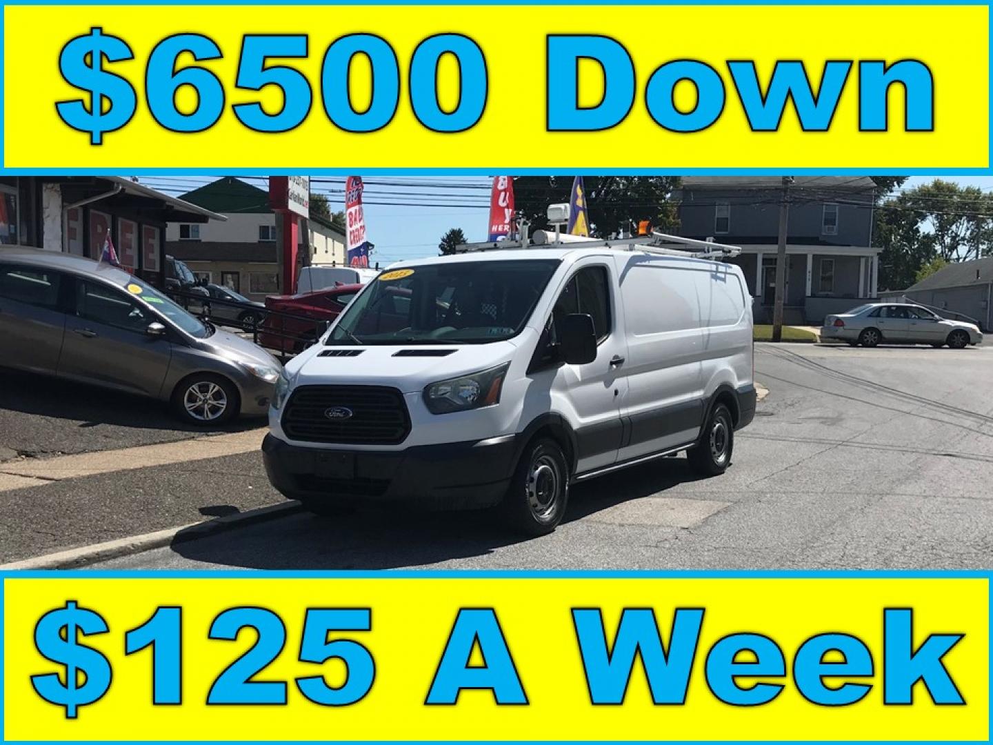 2015 White /Gray Ford Transit 150 Van Low Roof w/Sliding Pass. 130-in. WB (1FTNE1YM9FK) with an 3.7L V6 DOHC 24V engine, 6-Speed Automatic transmission, located at 577 Chester Pike, Prospect Park, PA, 19076, (610) 237-1015, 39.886154, -75.302338 - Photo#0