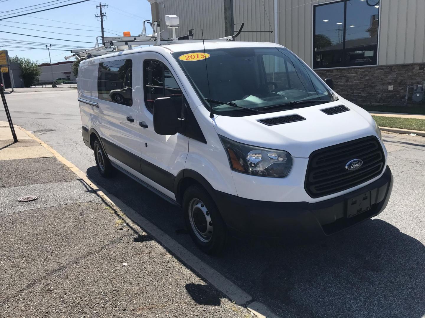 2015 White /Gray Ford Transit 150 Van Low Roof w/Sliding Pass. 130-in. WB (1FTNE1YM9FK) with an 3.7L V6 DOHC 24V engine, 6-Speed Automatic transmission, located at 577 Chester Pike, Prospect Park, PA, 19076, (610) 237-1015, 39.886154, -75.302338 - Photo#2