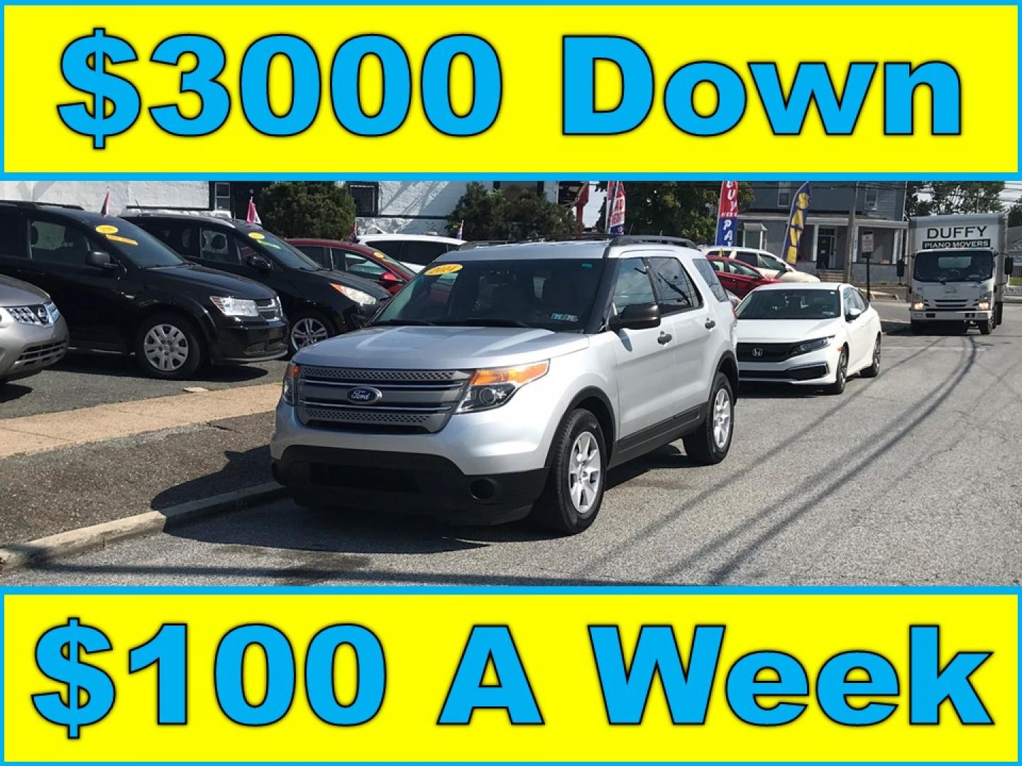 2014 Silver /Gray Ford Explorer (1FM5K7B80EG) with an 3.5L V6 DOHC 24V engine, 6-Speed Automatic transmission, located at 577 Chester Pike, Prospect Park, PA, 19076, (610) 237-1015, 39.886154, -75.302338 - Photo#0