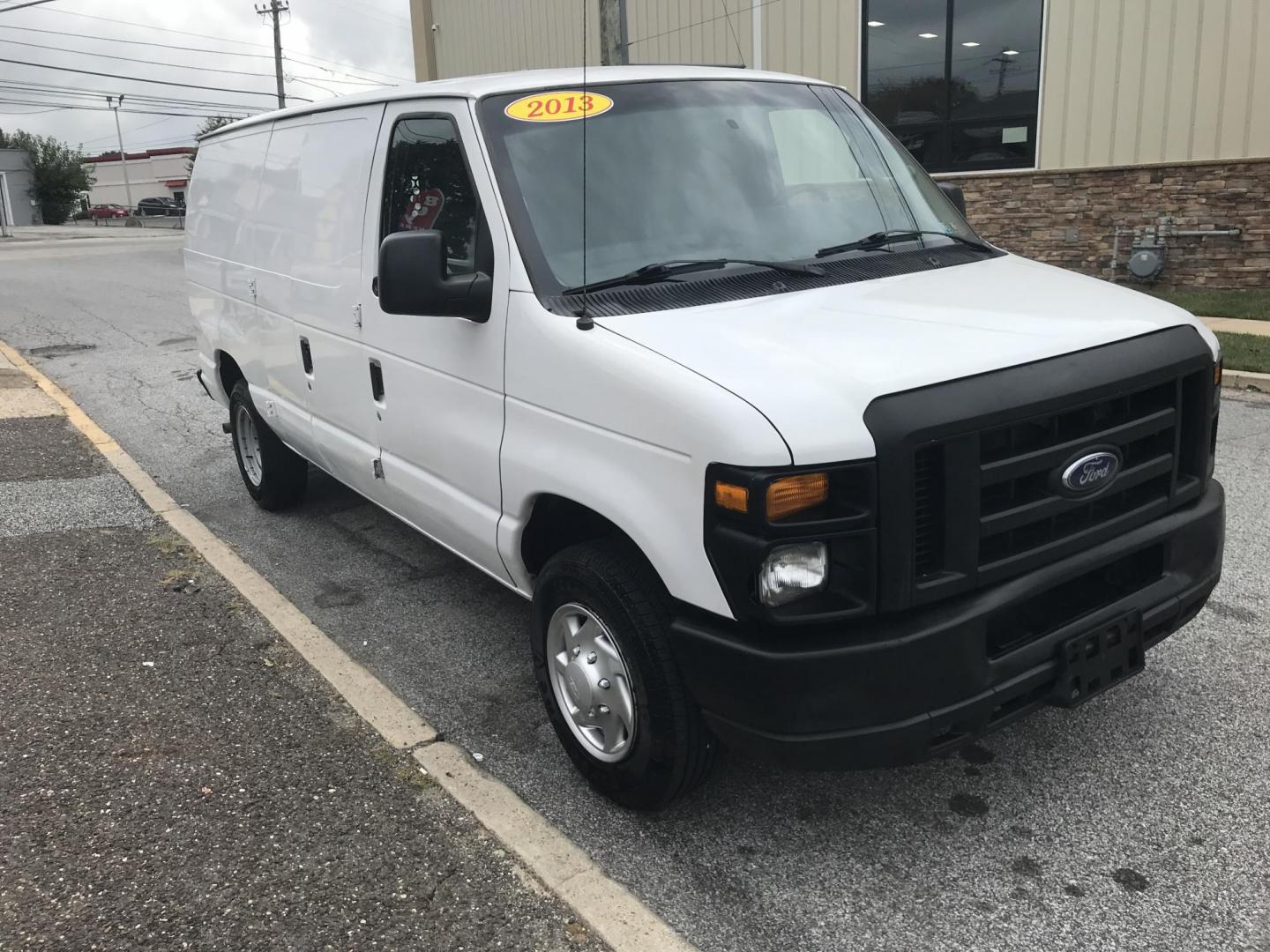 2013 White /Gray Ford Econoline E150 E-150 (1FTNE1EW4DD) with an 4.6L V8 SOHC 16V engine, 4-Speed Automatic transmission, located at 577 Chester Pike, Prospect Park, PA, 19076, (610) 237-1015, 39.886154, -75.302338 - Photo#1