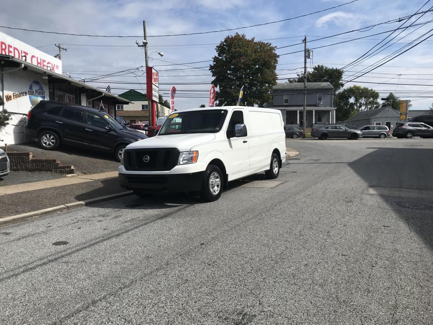 2015 White /Gray Nissan NV Cargo 3500 HD S High Roof (1N6AF0KY9FN) with an 5.6L V8 DOHC 32V engine, 5-Speed Automatic transmission, located at 577 Chester Pike, Prospect Park, PA, 19076, (610) 237-1015, 39.886154, -75.302338 - Photo#2