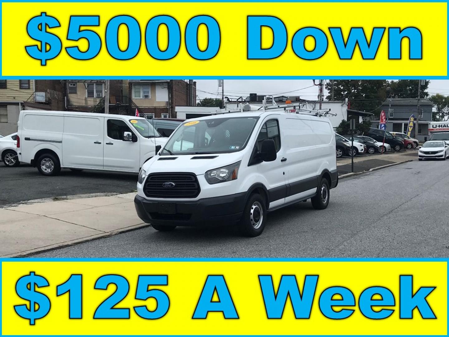 2016 White /Gray Ford Transit 150 Van Low Roof w/Sliding Pass. 130-in. WB (1FTYE1YM6GK) with an 3.7L V6 DOHC 24V engine, 6A transmission, located at 577 Chester Pike, Prospect Park, PA, 19076, (610) 237-1015, 39.886154, -75.302338 - Photo#0