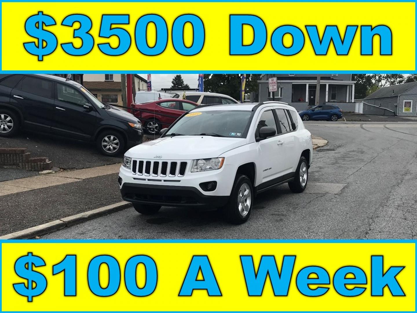 2013 White /Gray Jeep Compass Sport (1C4NJCBA4DD) with an 2.0L L4 DOHC 16V engine, Automatic transmission, located at 577 Chester Pike, Prospect Park, PA, 19076, (610) 237-1015, 39.886154, -75.302338 - 2013 Jeep Compass: Only 93k miles, great on gas, new PA inspection, SUPER CLEAN, runs LIKE NEW! This vehicle comes inspected and has been given a bumper to bumper safety check. It is very clean, reliable, and well maintained. We offer a unique pay plan that is known for being the easiest and fast - Photo#0