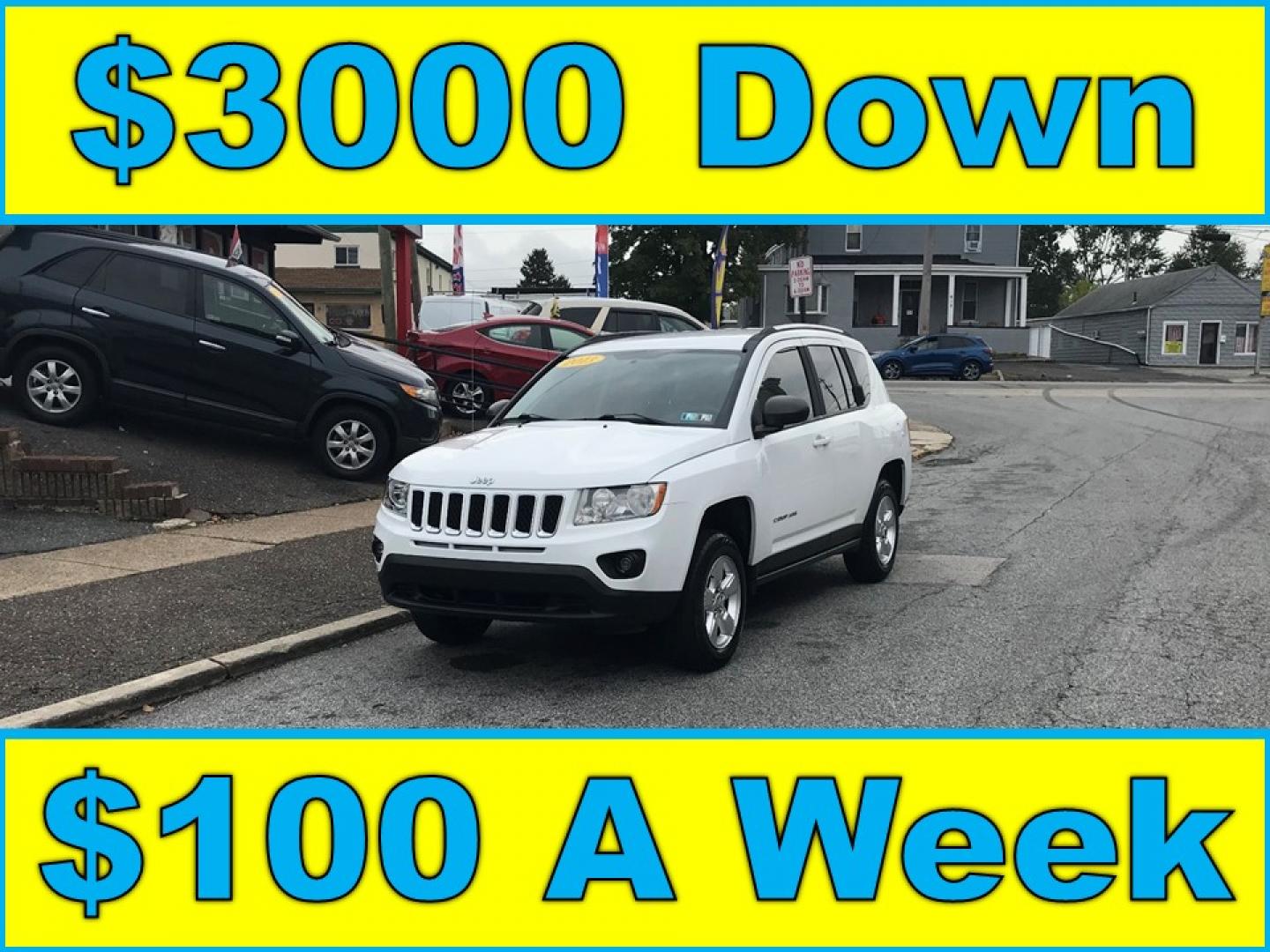 2013 White /Gray Jeep Compass Sport (1C4NJCBA4DD) with an 2.0L L4 DOHC 16V engine, Automatic transmission, located at 577 Chester Pike, Prospect Park, PA, 19076, (610) 237-1015, 39.886154, -75.302338 - 2013 Jeep Compass: Only 93k miles, great on gas, new PA inspection, SUPER CLEAN, runs LIKE NEW! This vehicle comes inspected and has been given a bumper to bumper safety check. It is very clean, reliable, and well maintained. We offer a unique pay plan that is known for being the easiest and fast - Photo#0