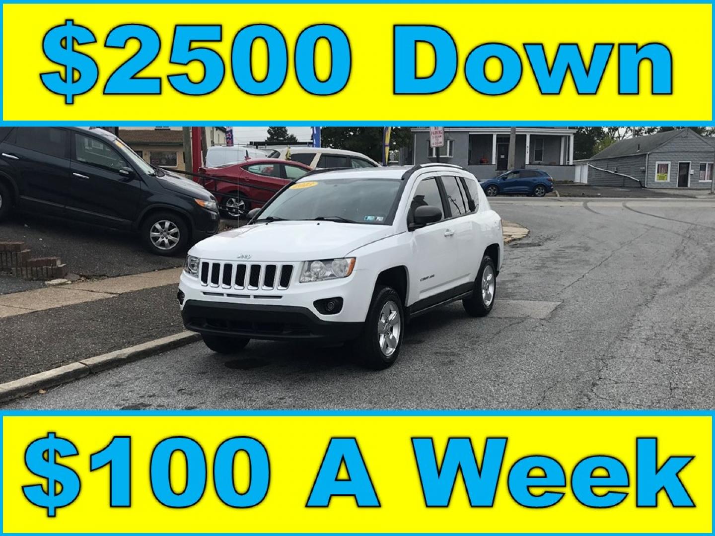 2013 White /Gray Jeep Compass Sport (1C4NJCBA4DD) with an 2.0L L4 DOHC 16V engine, Automatic transmission, located at 577 Chester Pike, Prospect Park, PA, 19076, (610) 237-1015, 39.886154, -75.302338 - 2013 Jeep Compass: Only 93k miles, great on gas, new PA inspection, SUPER CLEAN, runs LIKE NEW! This vehicle comes inspected and has been given a bumper to bumper safety check. It is very clean, reliable, and well maintained. We offer a unique pay plan that is known for being the easiest and fast - Photo#0