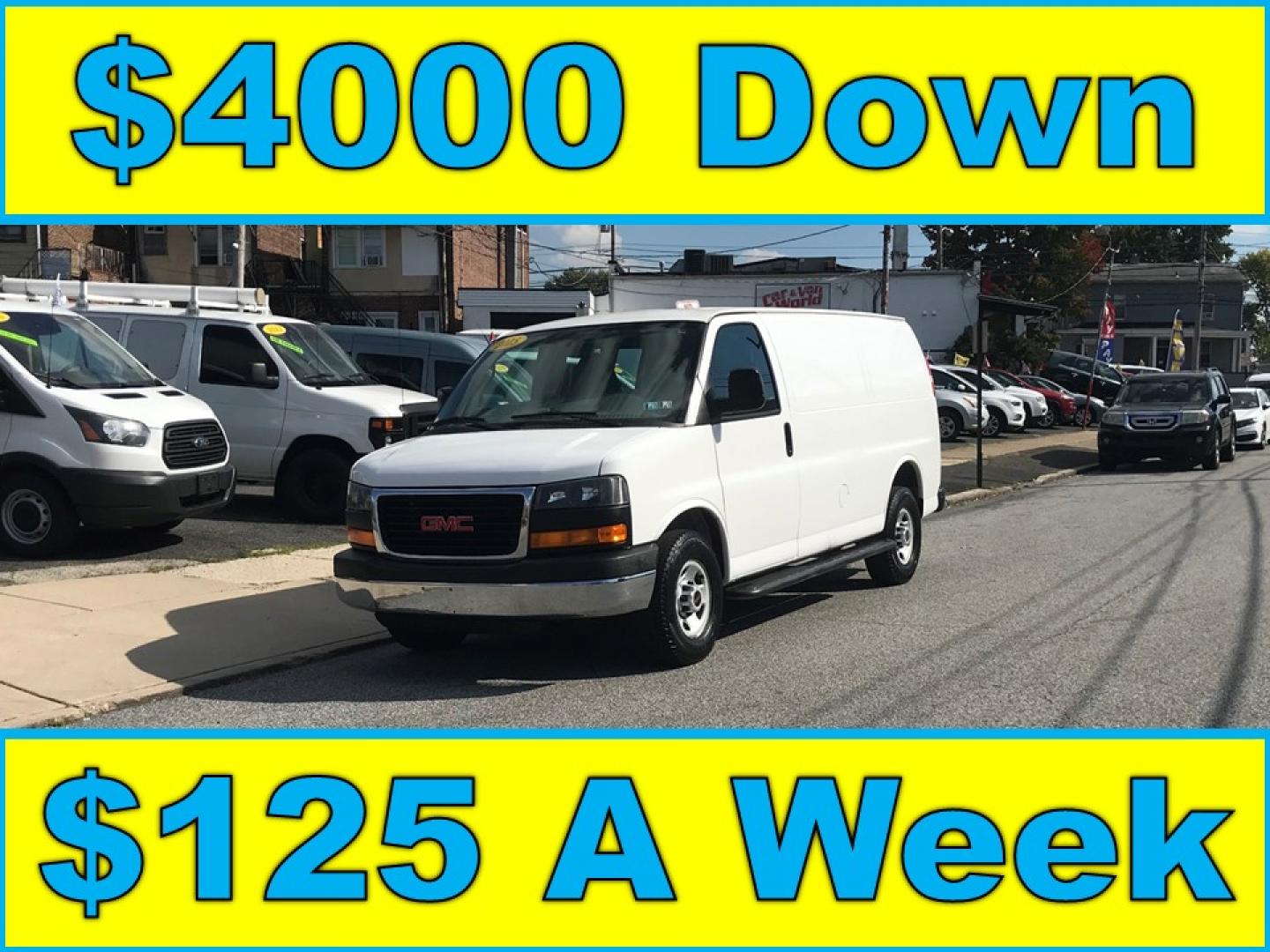 2015 White /Gray GMC Savana G2500 Cargo (1GTW7FCF6F1) with an 4.8L V8 FFV engine, 6-Speed Automatic transmission, located at 577 Chester Pike, Prospect Park, PA, 19076, (610) 237-1015, 39.886154, -75.302338 - Photo#0