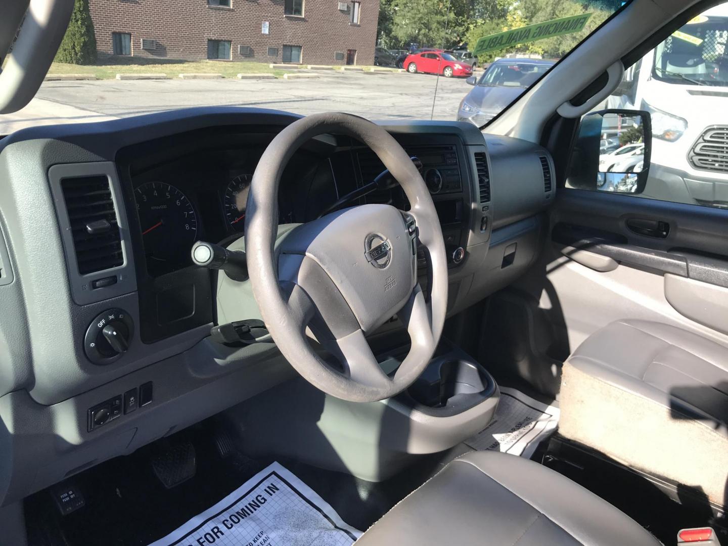 2015 White /Gray Nissan NV Cargo 2500 HD S V6 High Roof (1N6BF0LY6FN) with an 4.0L V6 engine, 5A transmission, located at 577 Chester Pike, Prospect Park, PA, 19076, (610) 237-1015, 39.886154, -75.302338 - 2015 Nissan NV 2500 High Roof: Only 139k miles, ladder racks, multiple pieces of shelving, partition, new PA inspection, FLEET MAINTAINED! This vehicle comes inspected and has been given a bumper to bumper safety check. It is very clean, reliable, and well maintained. We offer a unique pay plan t - Photo#12