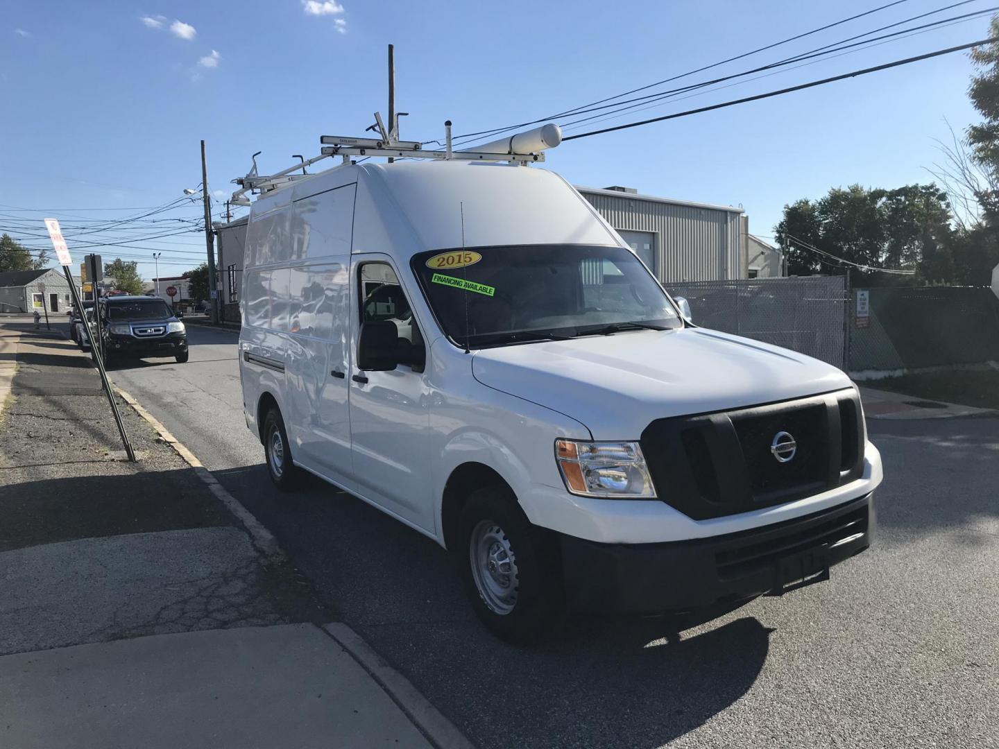 2015 White /Gray Nissan NV Cargo 2500 HD S V6 High Roof (1N6BF0LY6FN) with an 4.0L V6 engine, 5A transmission, located at 577 Chester Pike, Prospect Park, PA, 19076, (610) 237-1015, 39.886154, -75.302338 - 2015 Nissan NV 2500 High Roof: Only 139k miles, ladder racks, multiple pieces of shelving, partition, new PA inspection, FLEET MAINTAINED! This vehicle comes inspected and has been given a bumper to bumper safety check. It is very clean, reliable, and well maintained. We offer a unique pay plan t - Photo#3