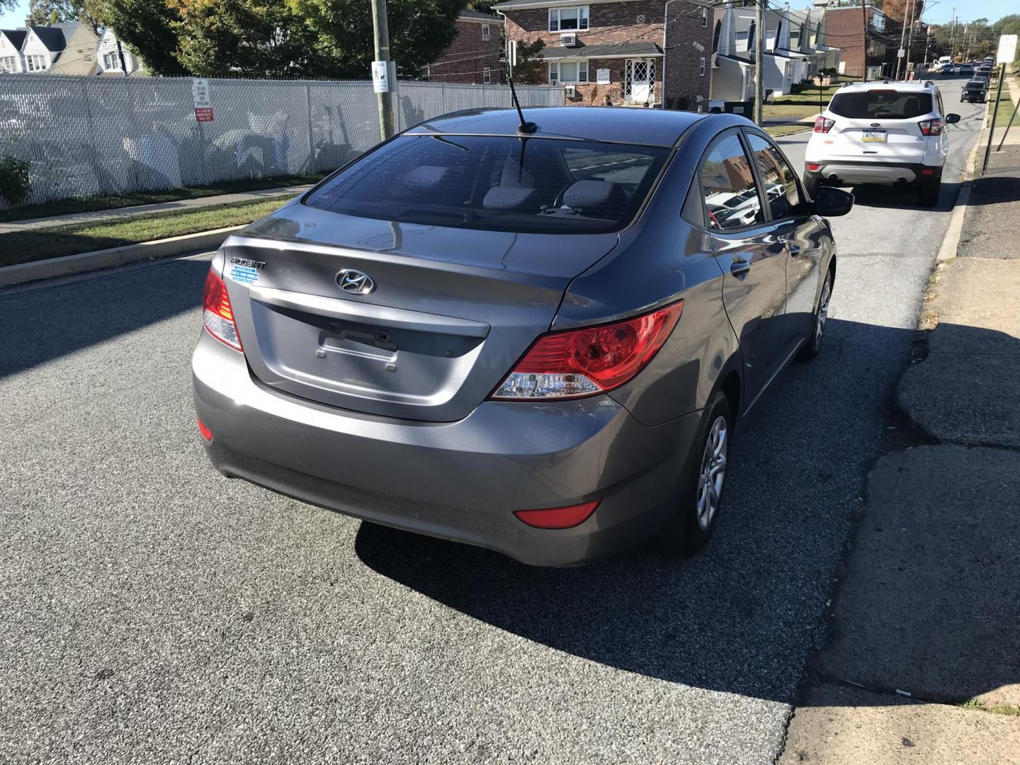 2013 Gray /Gray Hyundai Accent GLS 4-Door (KMHCT4AE3DU) with an 1.6L L4 DOHC 16V engine, Automatic transmission, located at 577 Chester Pike, Prospect Park, PA, 19076, (610) 237-1015, 39.886154, -75.302338 - Photo#4