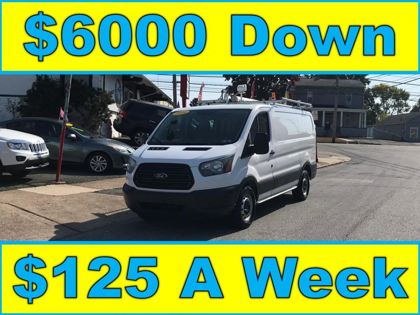 2015 White /Gray Ford Transit 150 Van Low Roof w/Sliding Pass. 130-in. WB (1FTNE1YM8FK) with an 3.7L V6 DOHC 24V engine, 6-Speed Automatic transmission, located at 577 Chester Pike, Prospect Park, PA, 19076, (610) 237-1015, 39.886154, -75.302338 - Photo#0