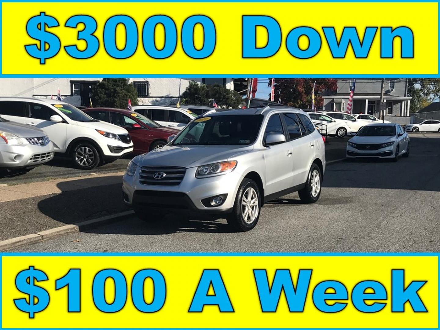 2012 Silver /Gray Hyundai Santa Fe Limited 3.5 FWD (5XYZK4AG2CG) with an 3.5L V6 DOHC 24V engine, 6-Speed Automatic transmission, located at 577 Chester Pike, Prospect Park, PA, 19076, (610) 237-1015, 39.886154, -75.302338 - 2012 Hyundai Santa Fe LIMITED: Sunroof, black leather interior, new PA inspection, SUPER CLEAN, runs LIKE NEW! This vehicle comes inspected and has been given a bumper to bumper safety check. It is very clean, reliable, and well maintained. We offer a unique pay plan that is known for being the e - Photo#0