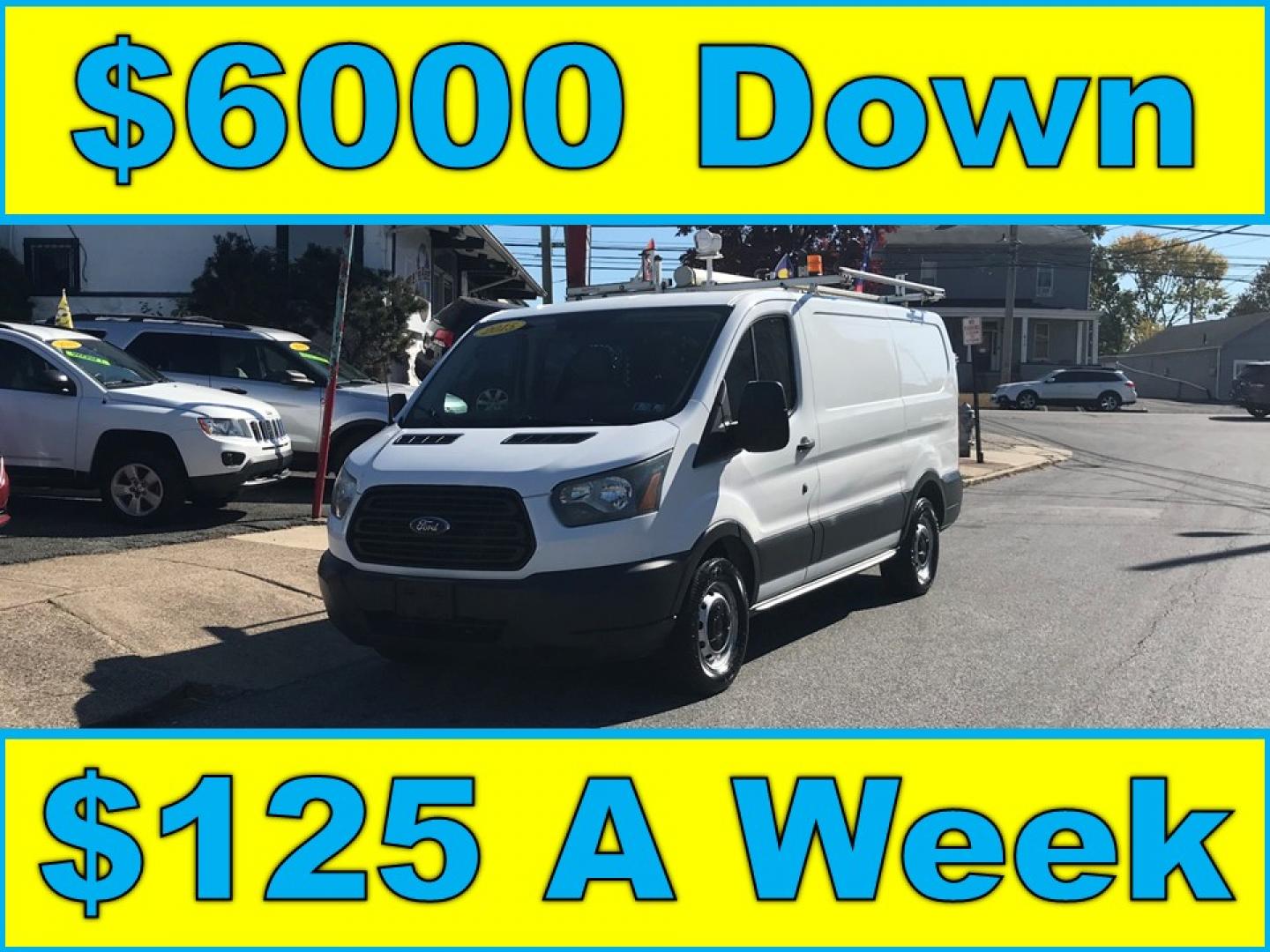 2015 White /Gray Ford Transit 150 Van Low Roof w/Sliding Pass. 130-in. WB (1FTNE1YM2FK) with an 3.7L V6 DOHC 24V engine, 6-Speed Automatic transmission, located at 577 Chester Pike, Prospect Park, PA, 19076, (610) 237-1015, 39.886154, -75.302338 - Photo#0