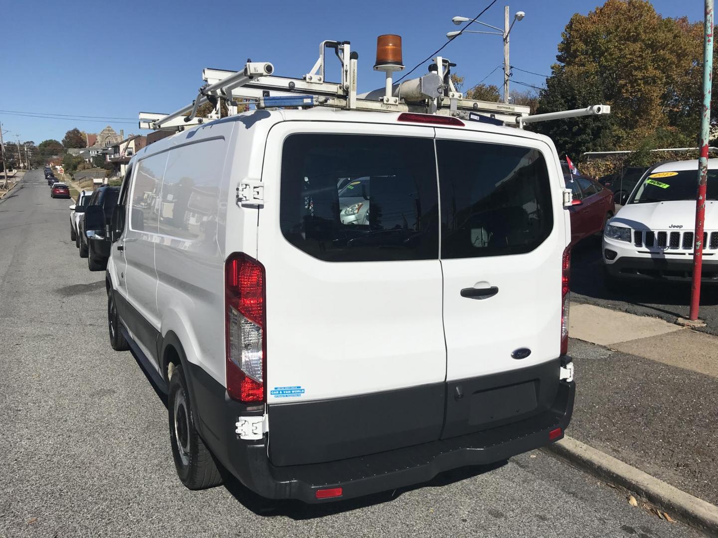 2016 White /Gray Ford Transit 150 Van Low Roof w/Sliding Pass. 130-in. WB (1FTYE1YM0GK) with an 3.7L V6 DOHC 24V engine, 6A transmission, located at 577 Chester Pike, Prospect Park, PA, 19076, (610) 237-1015, 39.886154, -75.302338 - 2016 Ford Transit 150 Low Roof: Only 138k miles, drop down ladder racks both sides, multiple pieces of shelving, backup camera, FLEET MAINTAINED, runs LIKE NEW! This vehicle comes inspected and has been given a bumper to bumper safety check. It is very clean, reliable, and well maintained. We off - Photo#6