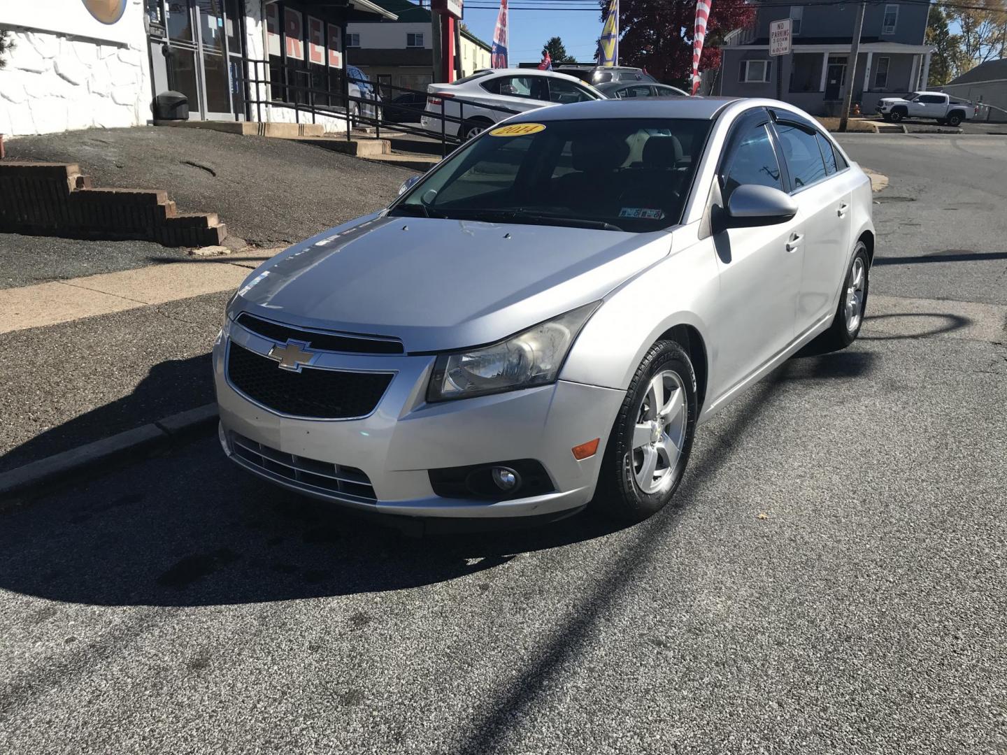 2014 Silver /Gray Chevrolet Cruze 1LT Auto (1G1PC5SB6E7) with an 1.4L L4 DOHC 16V TURBO engine, 6-Speed Automatic transmission, located at 577 Chester Pike, Prospect Park, PA, 19076, (610) 237-1015, 39.886154, -75.302338 - Photo#2