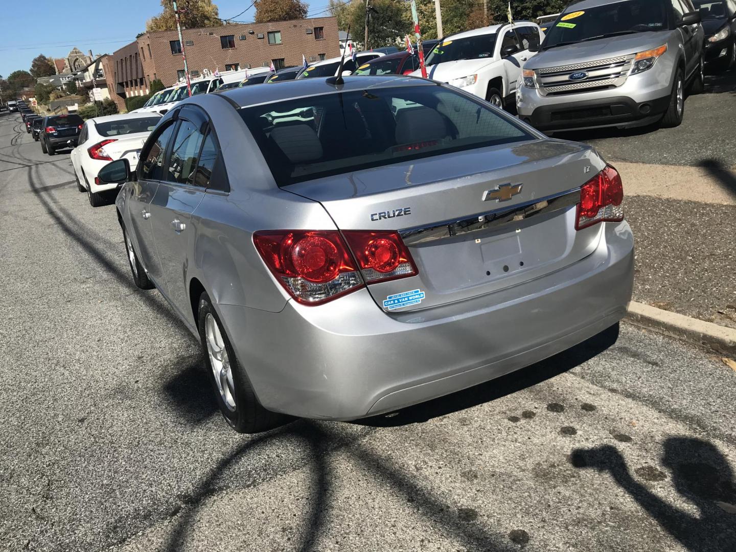 2014 Silver /Gray Chevrolet Cruze 1LT Auto (1G1PC5SB6E7) with an 1.4L L4 DOHC 16V TURBO engine, 6-Speed Automatic transmission, located at 577 Chester Pike, Prospect Park, PA, 19076, (610) 237-1015, 39.886154, -75.302338 - Photo#6