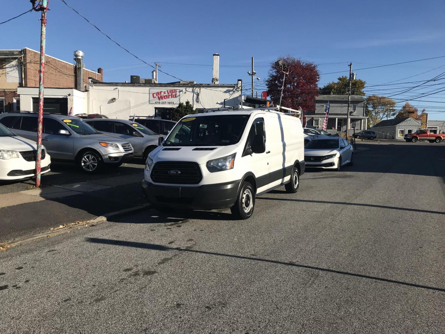 2015 White /Gray Ford Transit 150 Van Med. Roof w/Sliding Pass. 130-in. WB (1FTNE1YMXFK) with an 3.7L V6 DOHC 24V engine, 6-Speed Automatic transmission, located at 577 Chester Pike, Prospect Park, PA, 19076, (610) 237-1015, 39.886154, -75.302338 - Photo#3