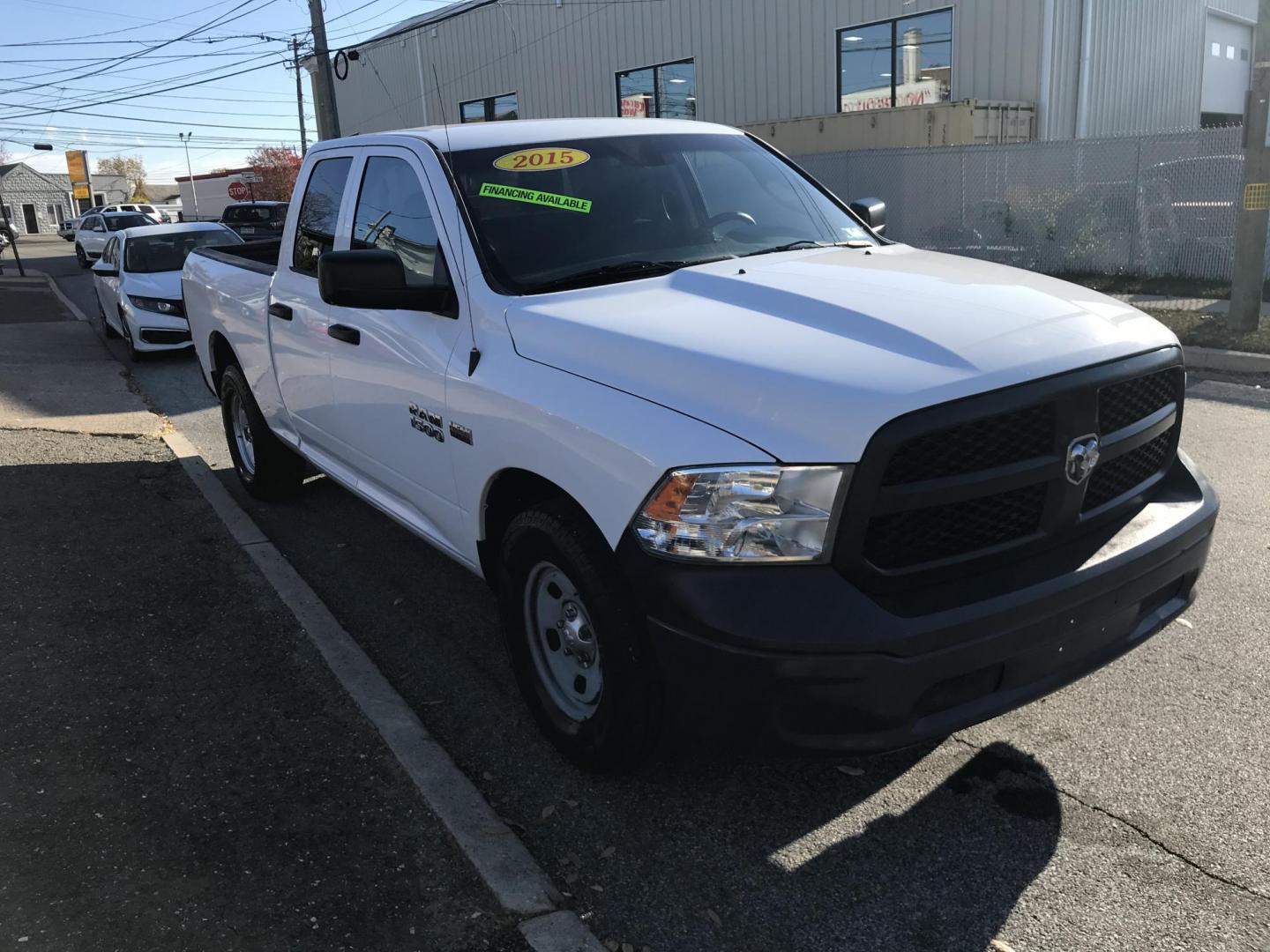 2015 White /Gray RAM 1500 Tradesman Quad Cab (1C6RR6FT4FS) with an 5.7L V8 OHV 16V engine, 6-Speed Automatic transmission, located at 577 Chester Pike, Prospect Park, PA, 19076, (610) 237-1015, 39.886154, -75.302338 - Photo#1