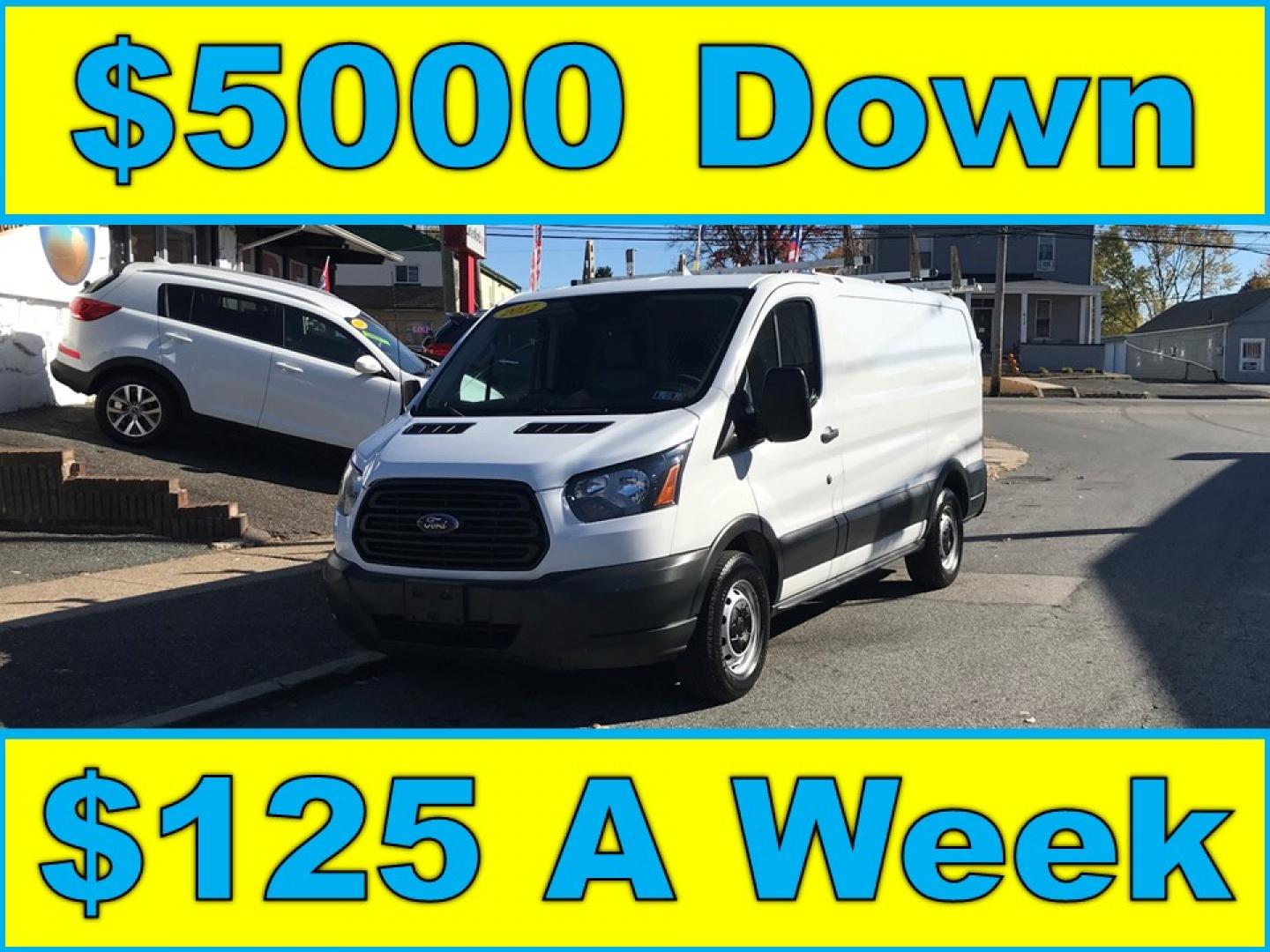 2017 White /Gray Ford Transit 150 Van Low Roof 60/40 Pass. 130-in. WB (1FTYE1ZM4HK) with an 3.7L V6 DOHC 24V engine, 6A transmission, located at 577 Chester Pike, Prospect Park, PA, 19076, (610) 237-1015, 39.886154, -75.302338 - Photo#0