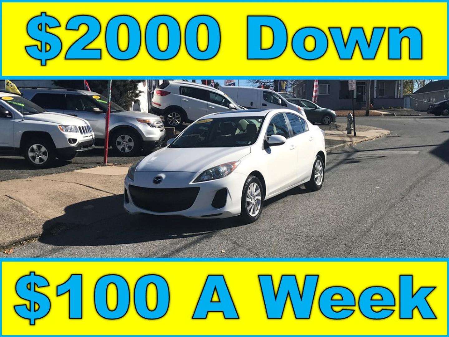 2012 White /Gray Mazda MAZDA3 i Touring 4-Door (JM1BL1V88C1) with an 2.0L L4 DOHC 16V engine, Automatic transmission, located at 577 Chester Pike, Prospect Park, PA, 19076, (610) 237-1015, 39.886154, -75.302338 - 2011 Mazda 3: Sunroof, heated seats, new PA inspection, SUPER CLEAN, runs LIKE NEW! This vehicle comes inspected and has been given a bumper to bumper safety check. It is very clean, reliable, and well maintained. We offer a unique pay plan that is known for being the easiest and fastest financin - Photo#0